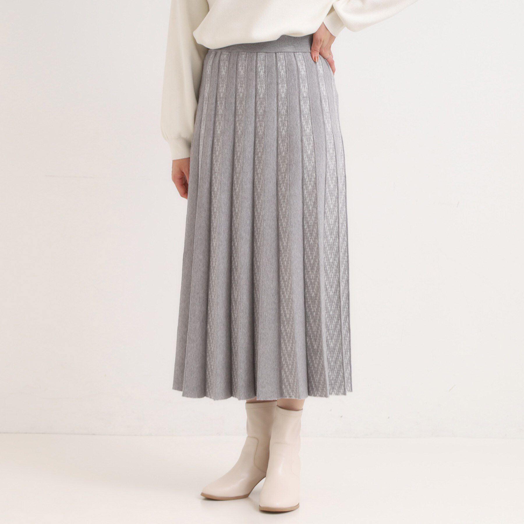 SHOO･LA･RUE「【高レビュー/セットアップ可】女性らしさ際立つ 洗えるもちもちニットスカート」|スカート|