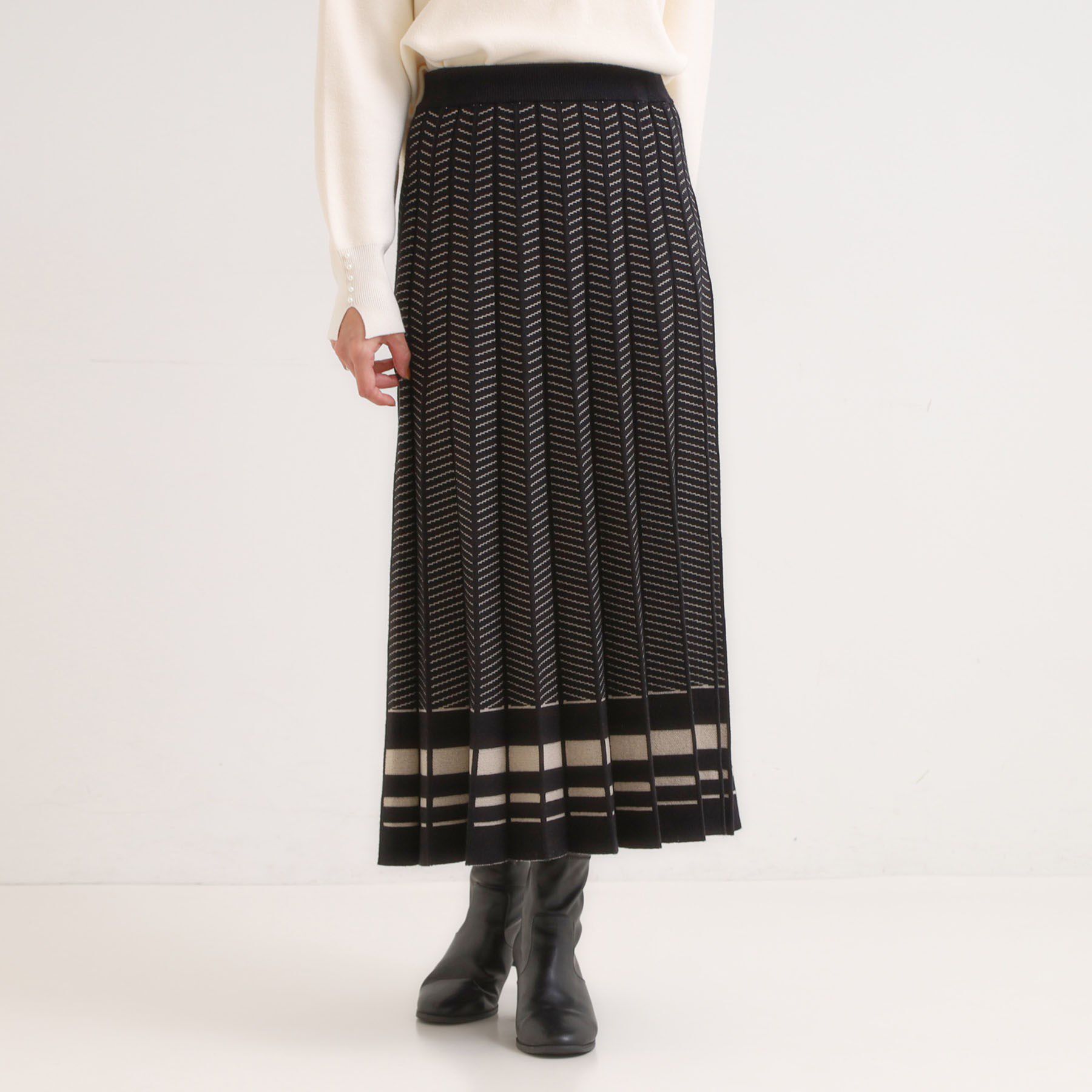 SHOO･LA･RUE「【高レビュー/セットアップ可】女性らしさ際立つ 洗えるもちもちニットスカート」|スカート|