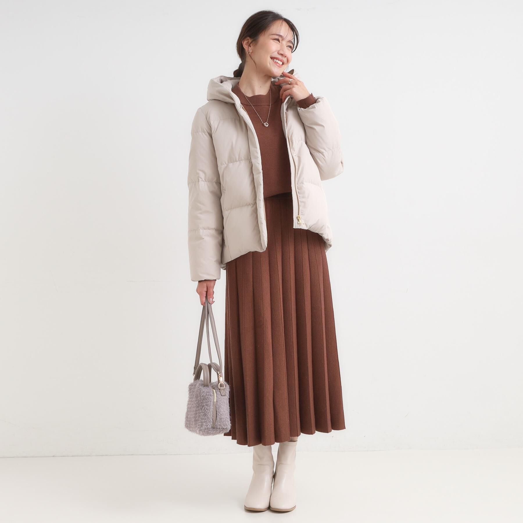 SHOO･LA･RUE「【撥水/洗える】ショートフーディーダウン」|ダウン|