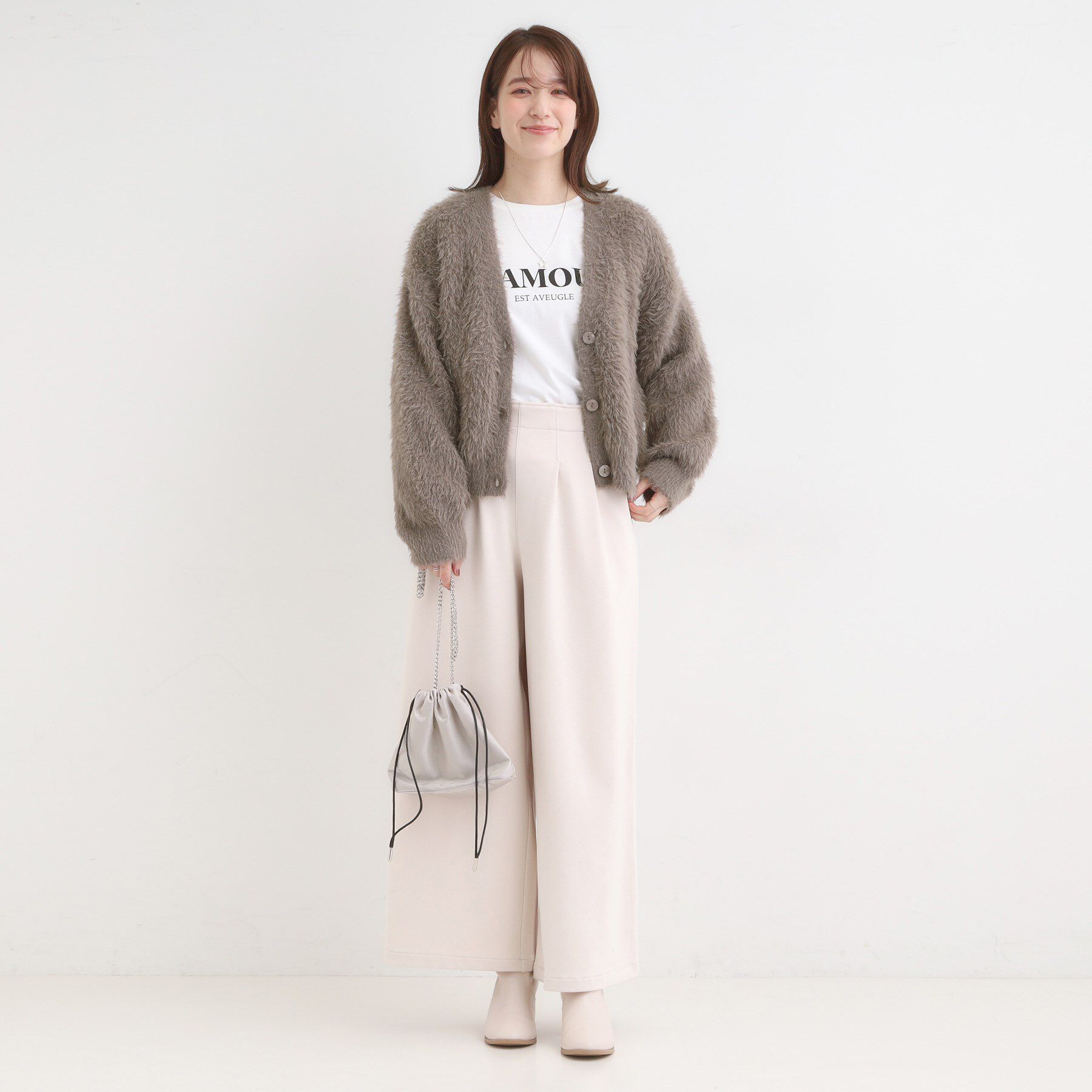 SHOO･LA･RUE「フェザーVネックカーディガン」|カーディガン|