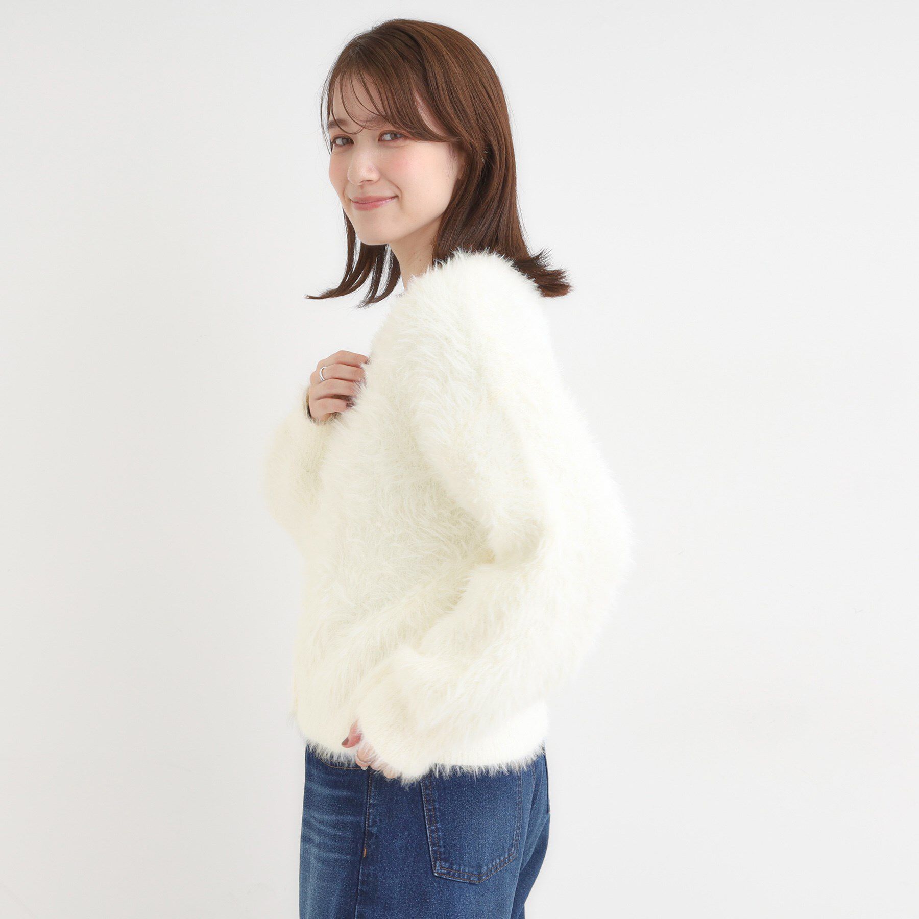 SHOO･LA･RUE「フェザーVネックカーディガン」|カーディガン|