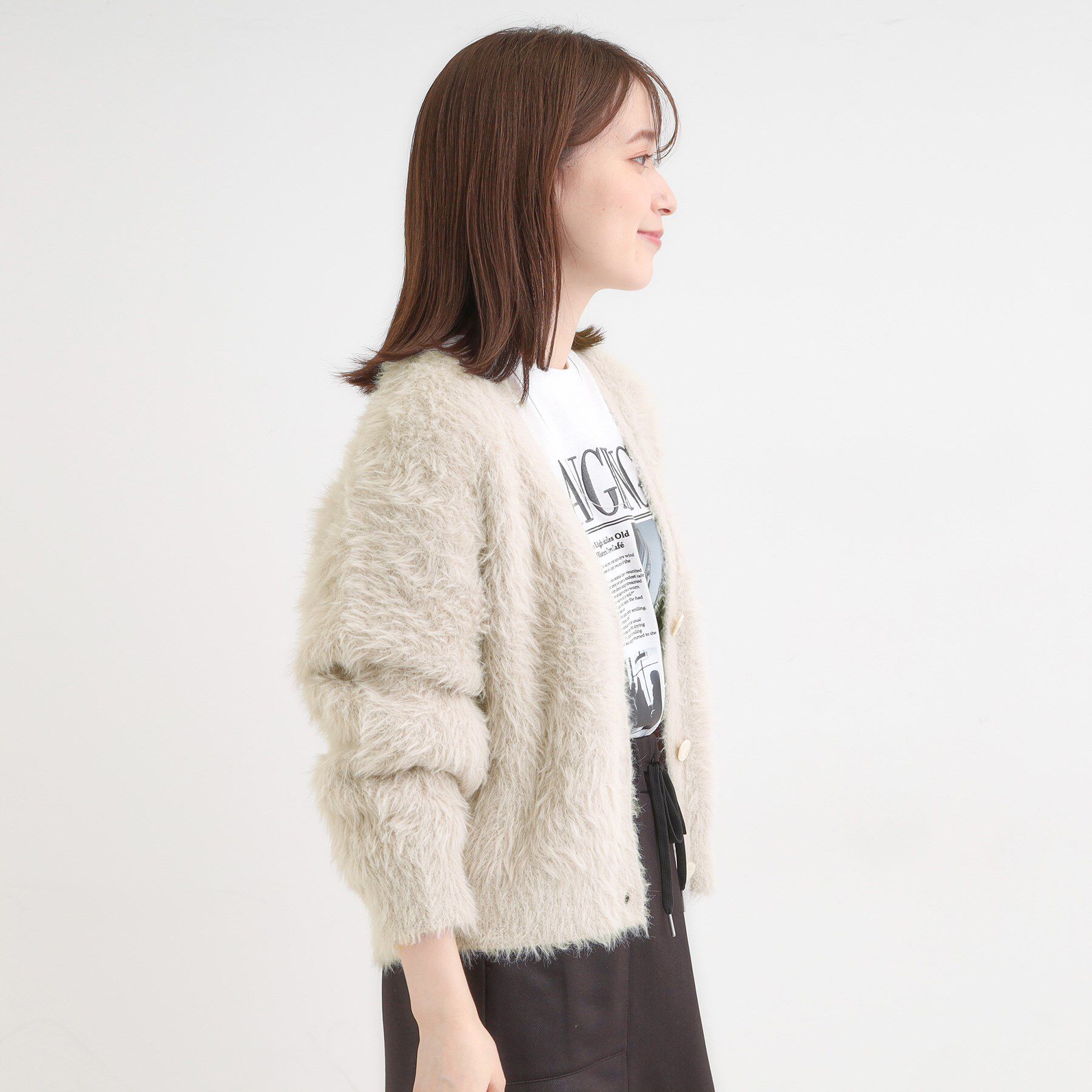 SHOO･LA･RUE「フェザーVネックカーディガン」|カーディガン|