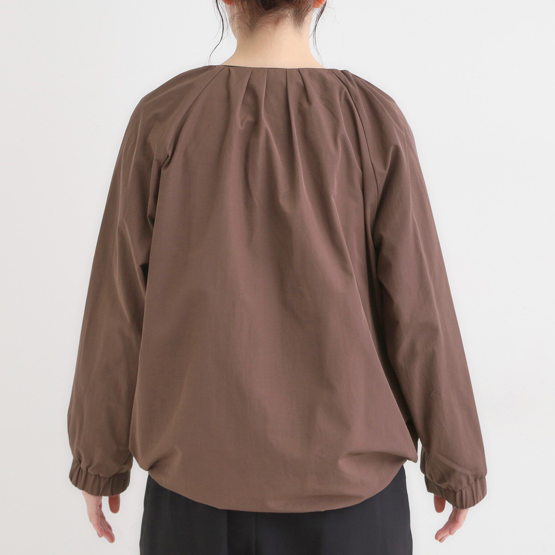 SHOO･LA･RUE「【S-LL】タック使いがこなれ見え ノーカラーブルゾン」|ブルゾン・スタジャン|