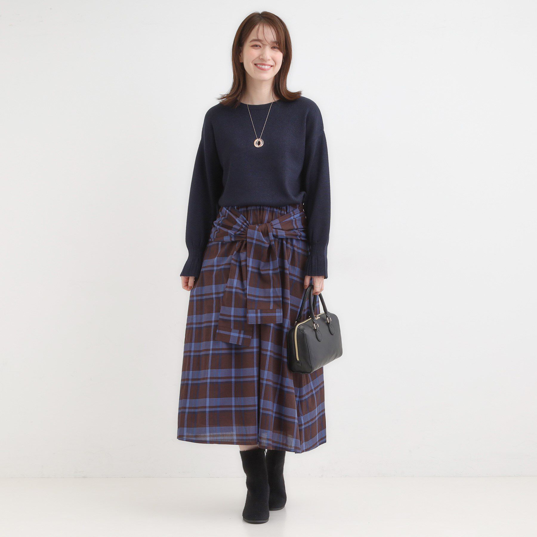 SHOO･LA･RUE「【S-LL】お袖タックが女性らしさをプラス 華やかラメニット」|ニット・セーター|