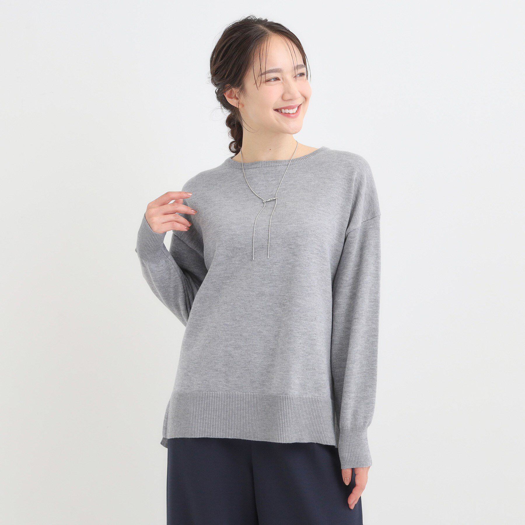 SHOO･LA･RUE「【洗濯機可/毛玉レス】アウトスタイルもきれいに決まる サイドスリットニット【CIRCRIC】」|ニット・セーター|