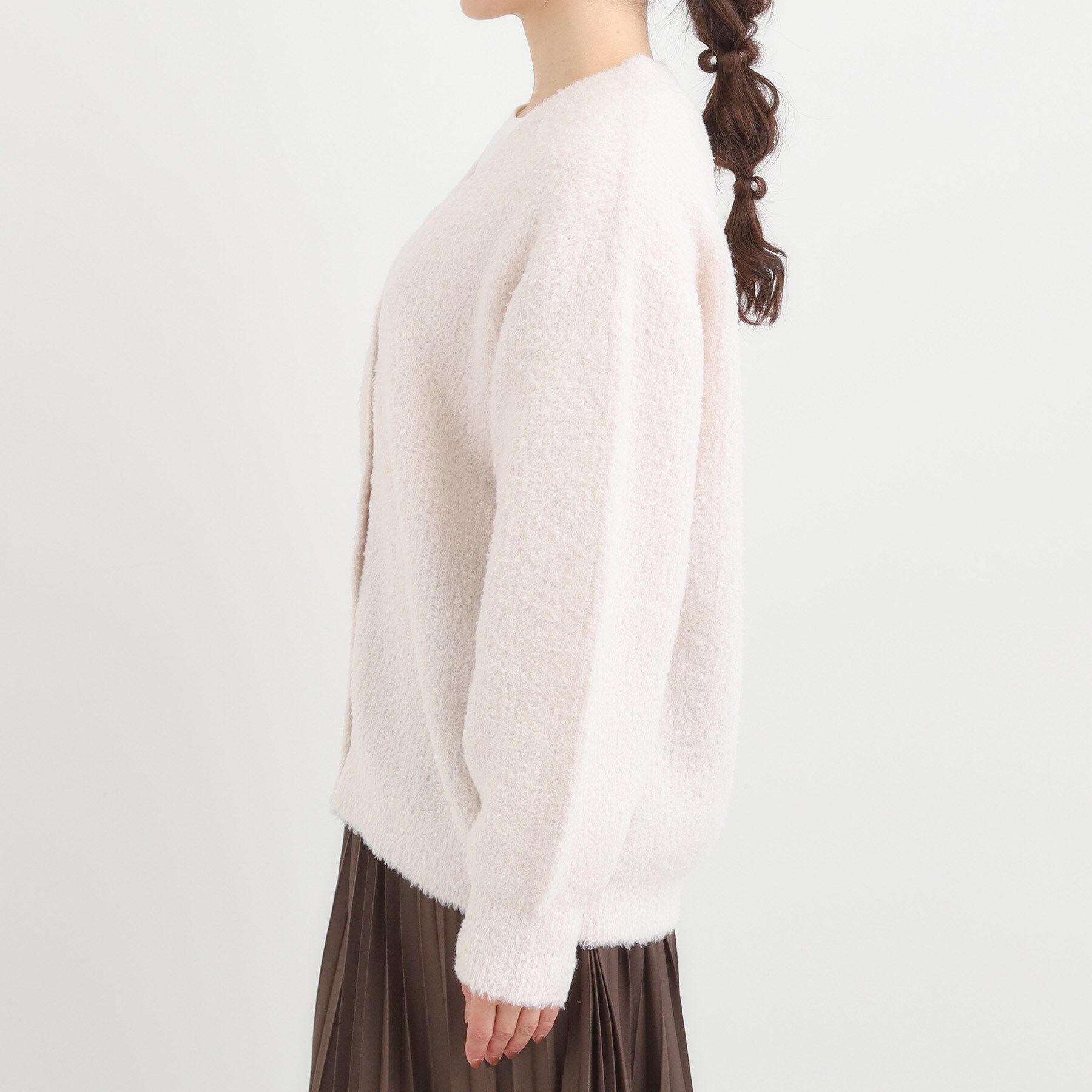 SHOO･LA･RUE「【S-LL】思わず触れたくなる ふわふわ Vネックニットカーディガン」|カーディガン|