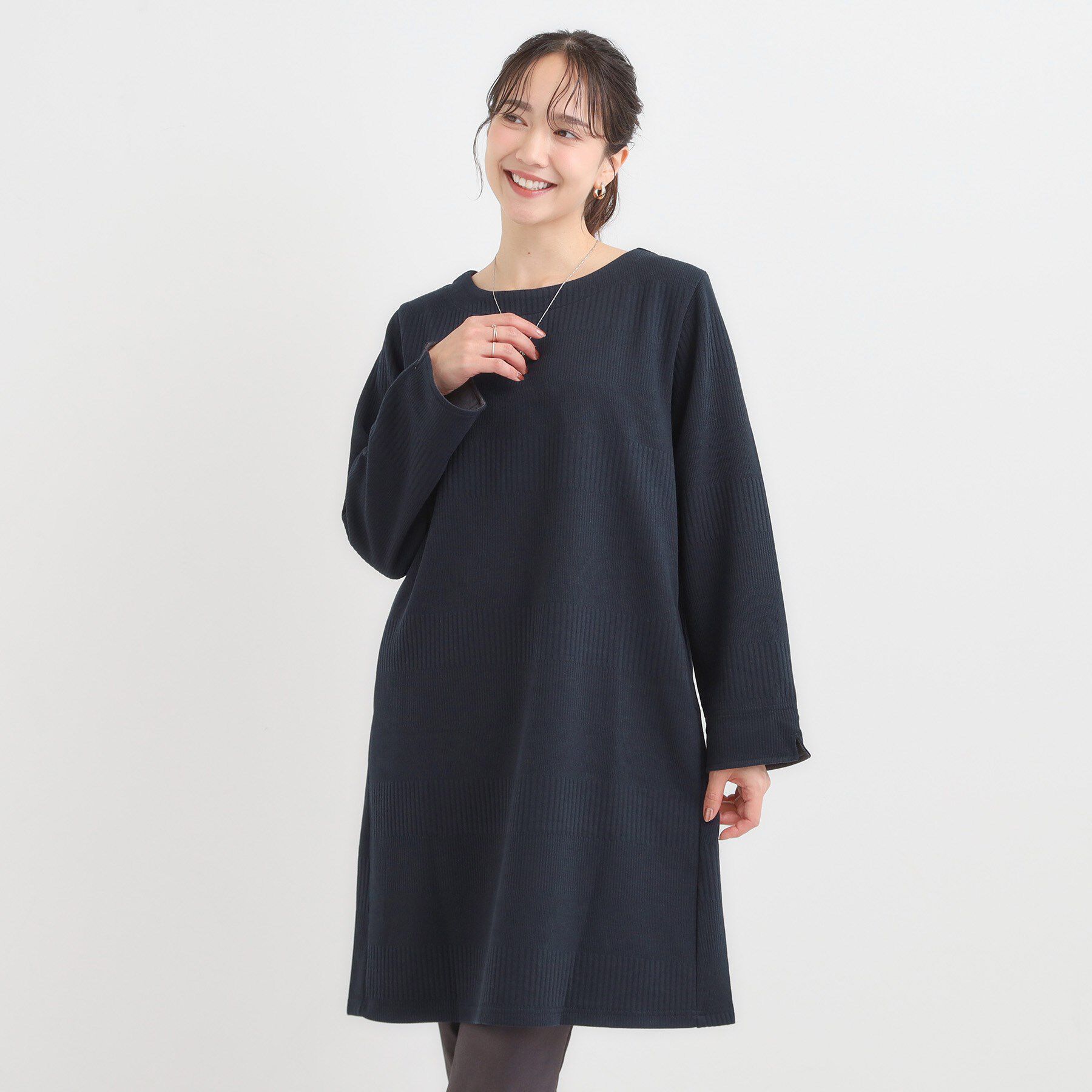 SHOO･LA･RUE「身体のラインをきれいにカバー Aラインチュニックワンピース」|チュニック|