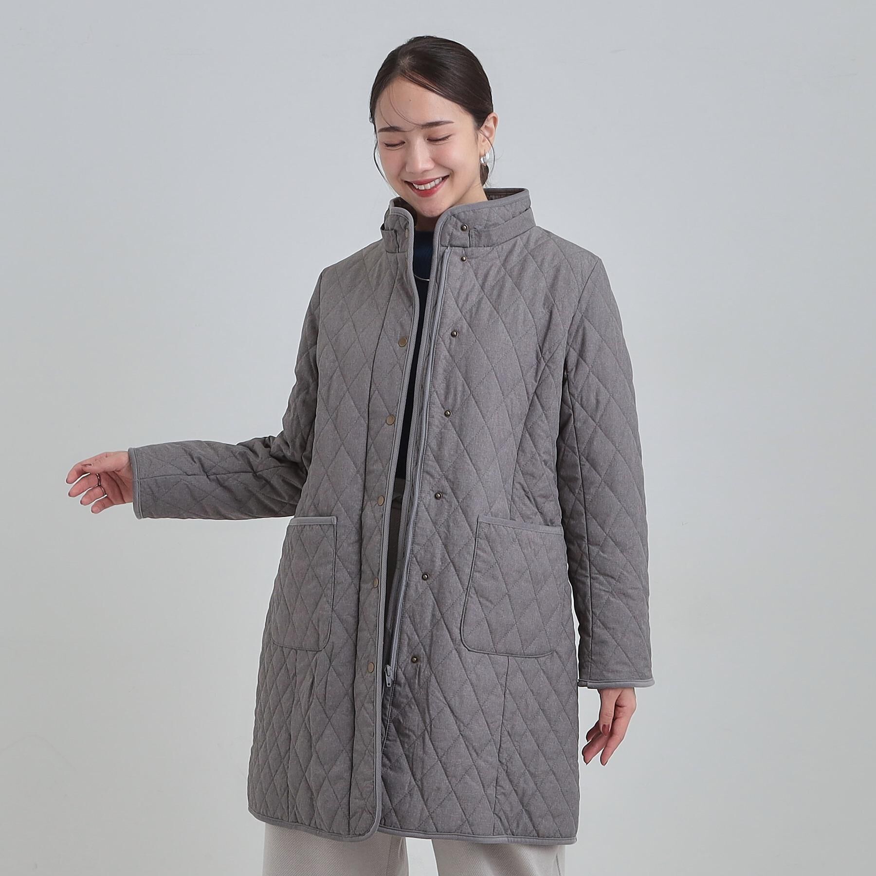 SHOO･LA･RUE「【撥水/フード取り外し可】自然にくびれる あったかダイヤ柄キルトコート【CIRCRIC】」|ダウン|