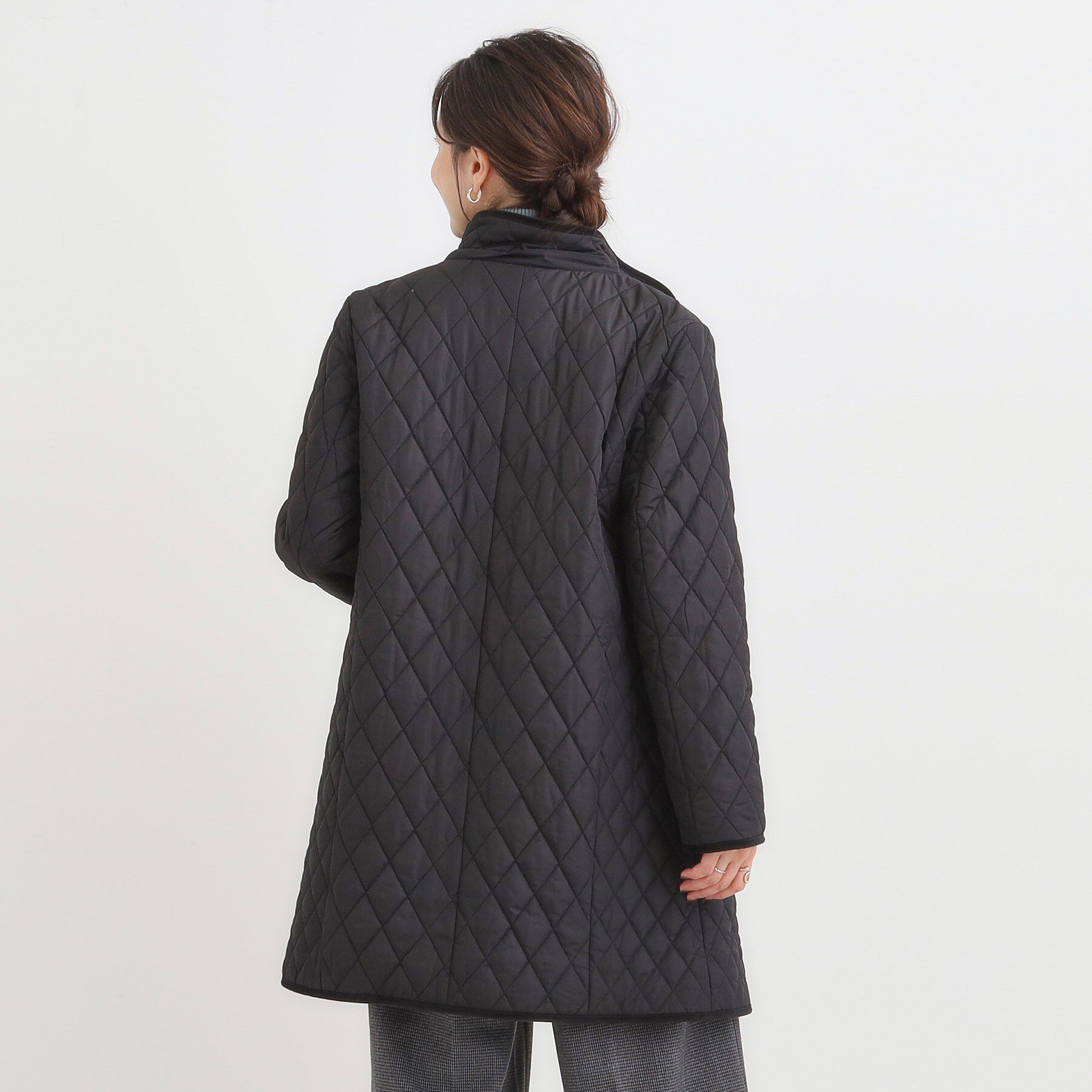 SHOO･LA･RUE「【撥水/フード取り外し可】自然にくびれる あったかダイヤ柄キルトコート【CIRCRIC】」|ダウン|