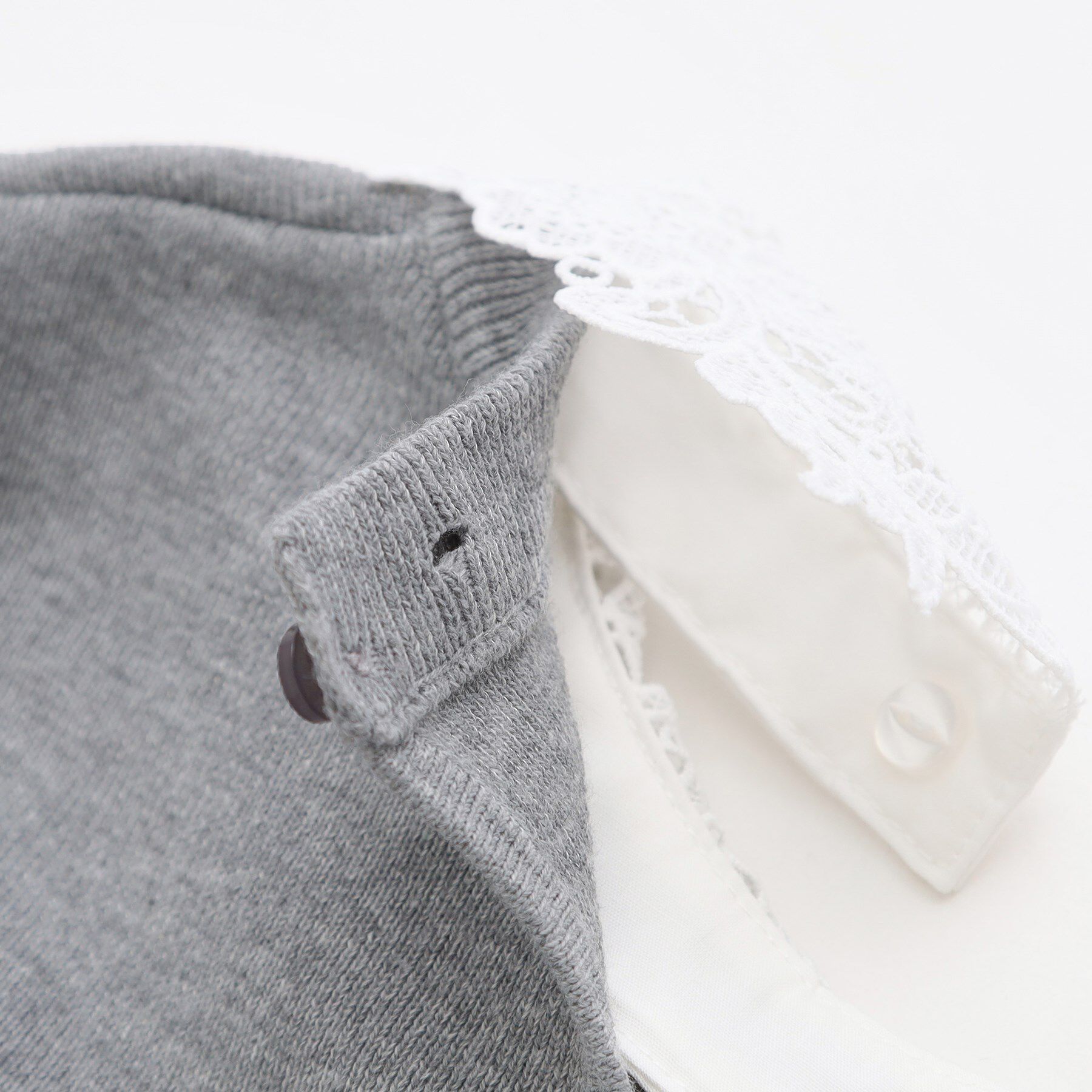 SHOO･LA･RUE「【襟取り外し可/S-LL】上品見え レース襟ニット」|ニット・セーター|