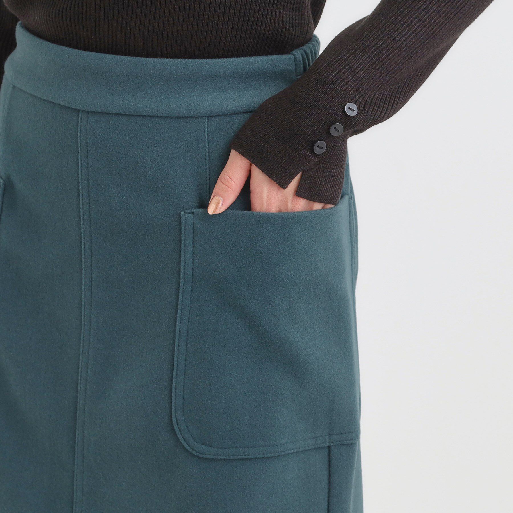 SHOO･LA･RUE「【S-LL】あったかすっきり 圧縮ニットナロースカート」|スカート|