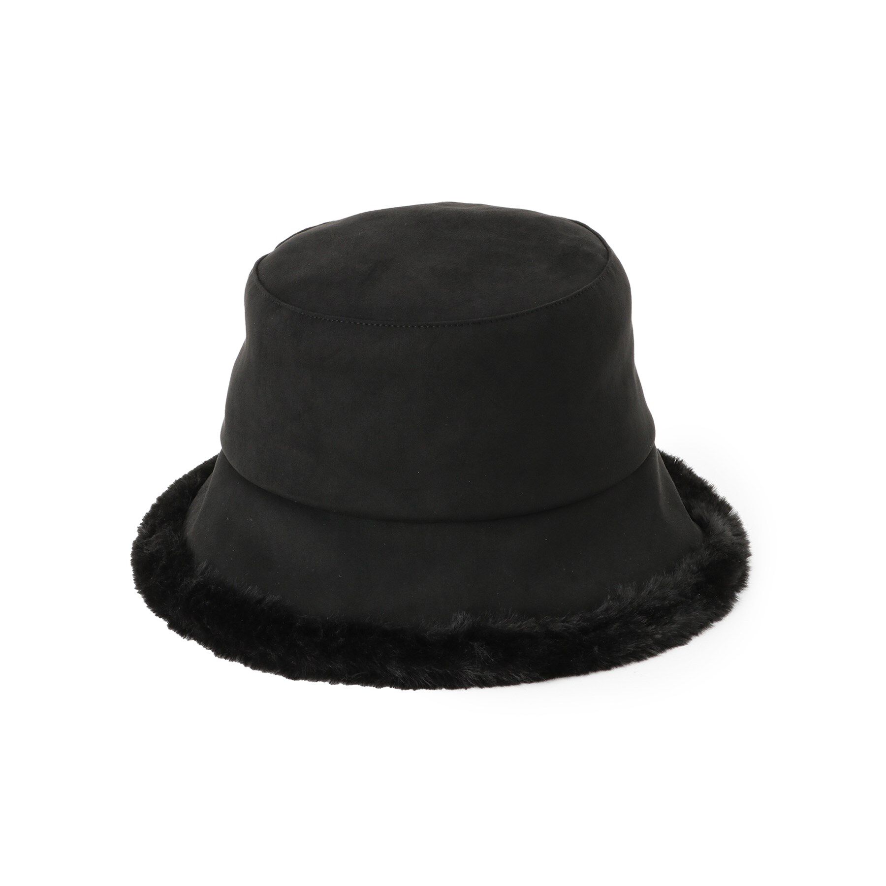 SHOO･LA･RUE「ムートン風バケットハット」|ハット|ブラック(019)