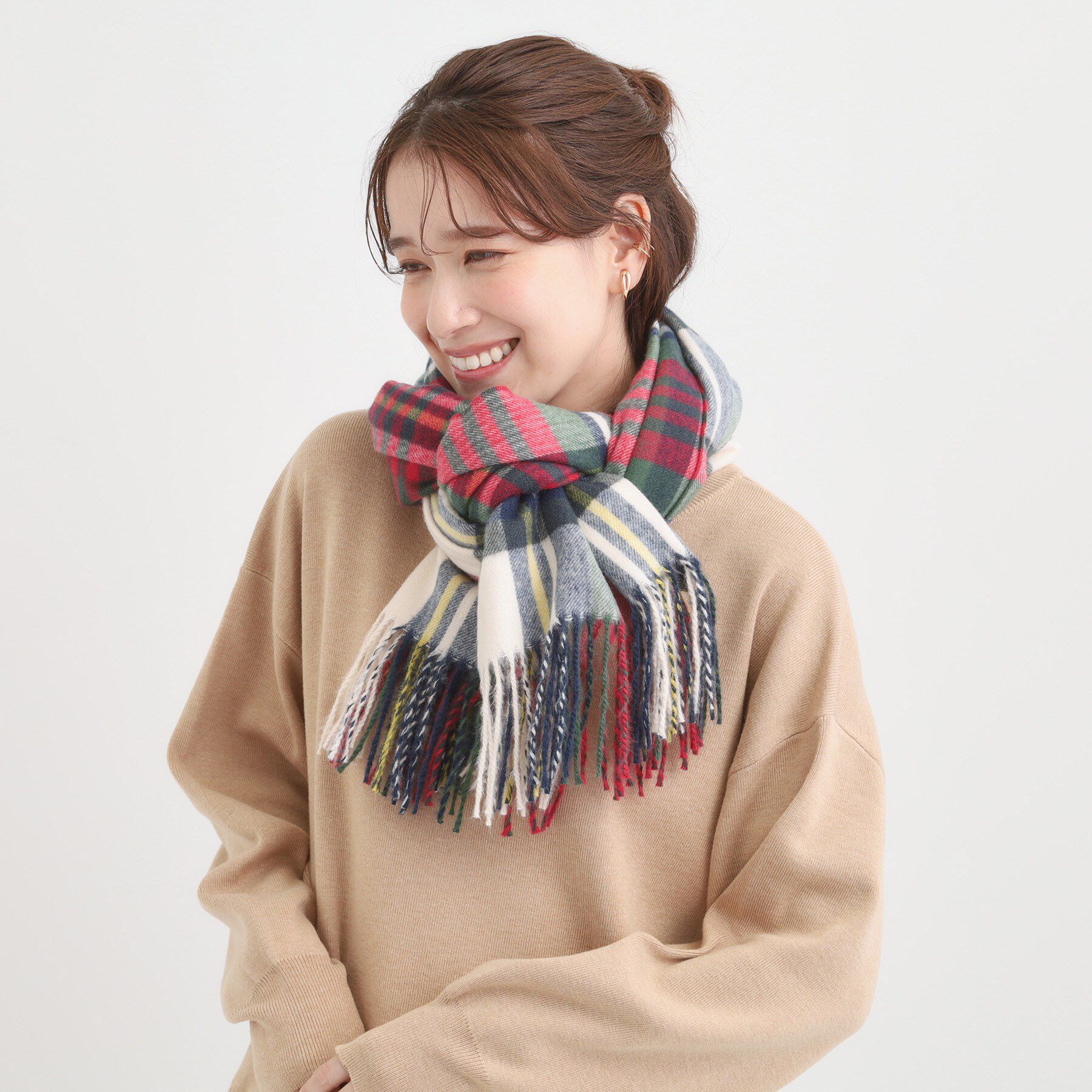 SHOO･LA･RUE「柄アソートチェックストール」|ストール|