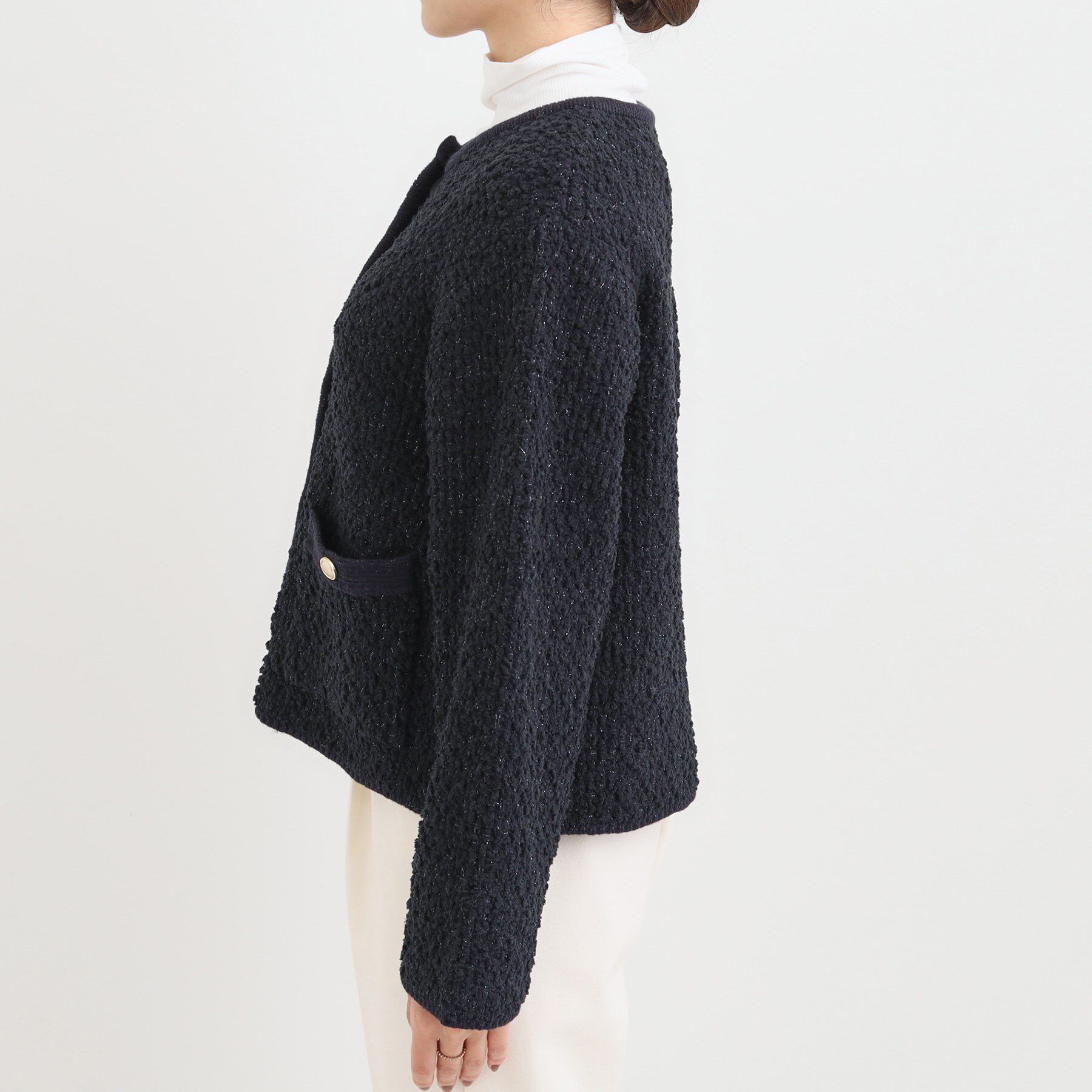 SHOO･LA･RUE「カジュアルにも きれいめにも ぽこぽこニットカーディガン」|カーディガン|