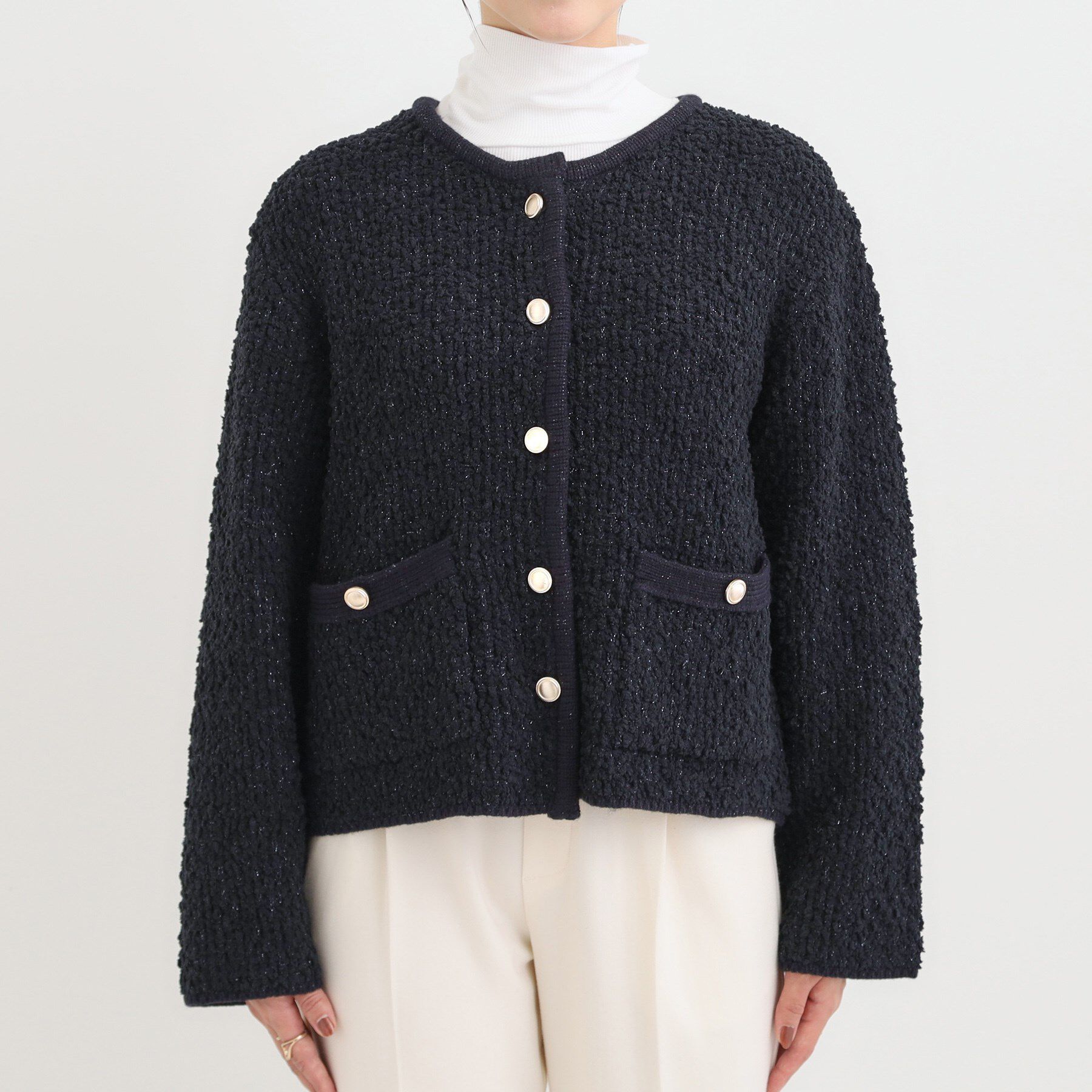 SHOO･LA･RUE「カジュアルにも きれいめにも ぽこぽこニットカーディガン」|カーディガン|