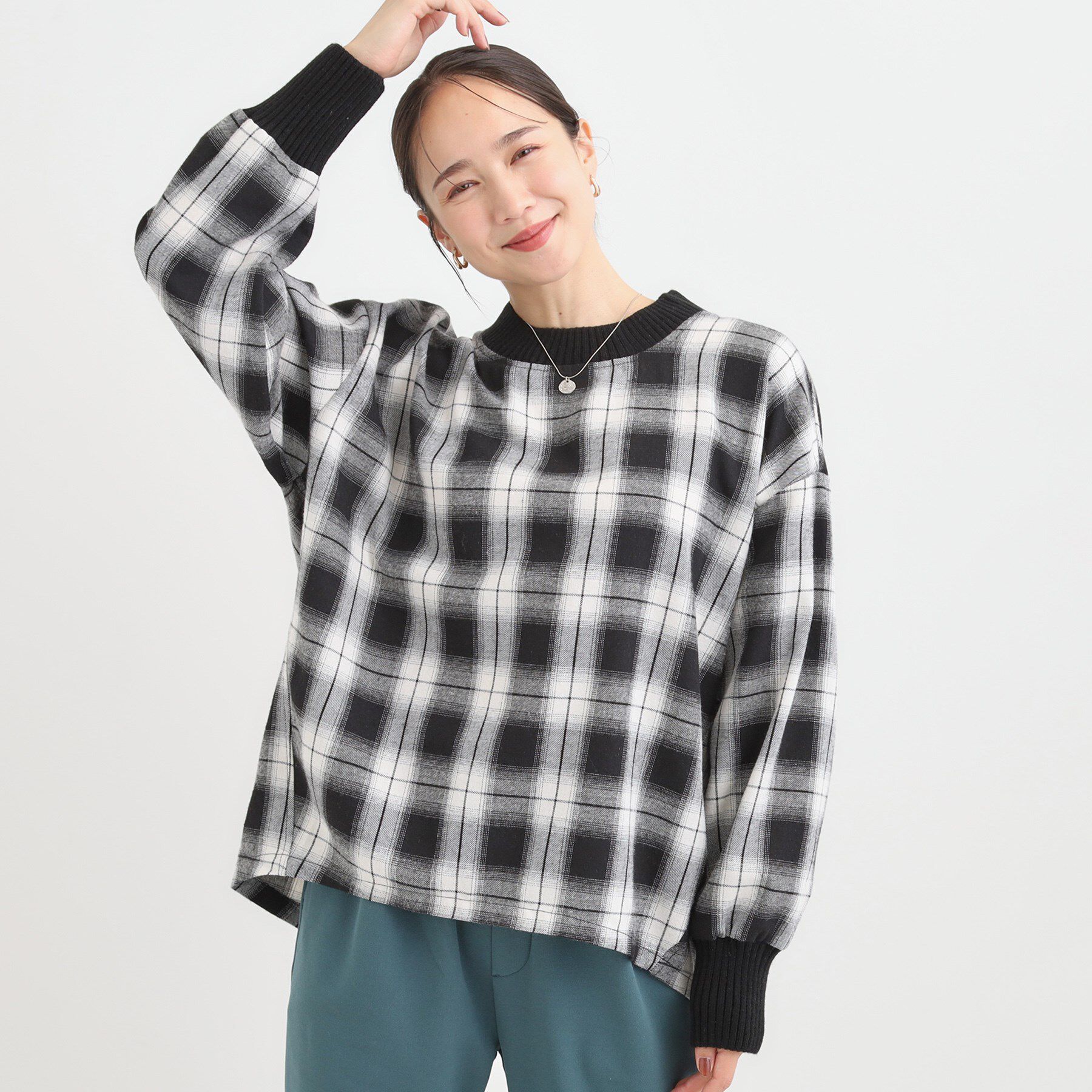 SHOO･LA･RUE「チェック柄プルオーバー」|Tシャツ・カットソー|