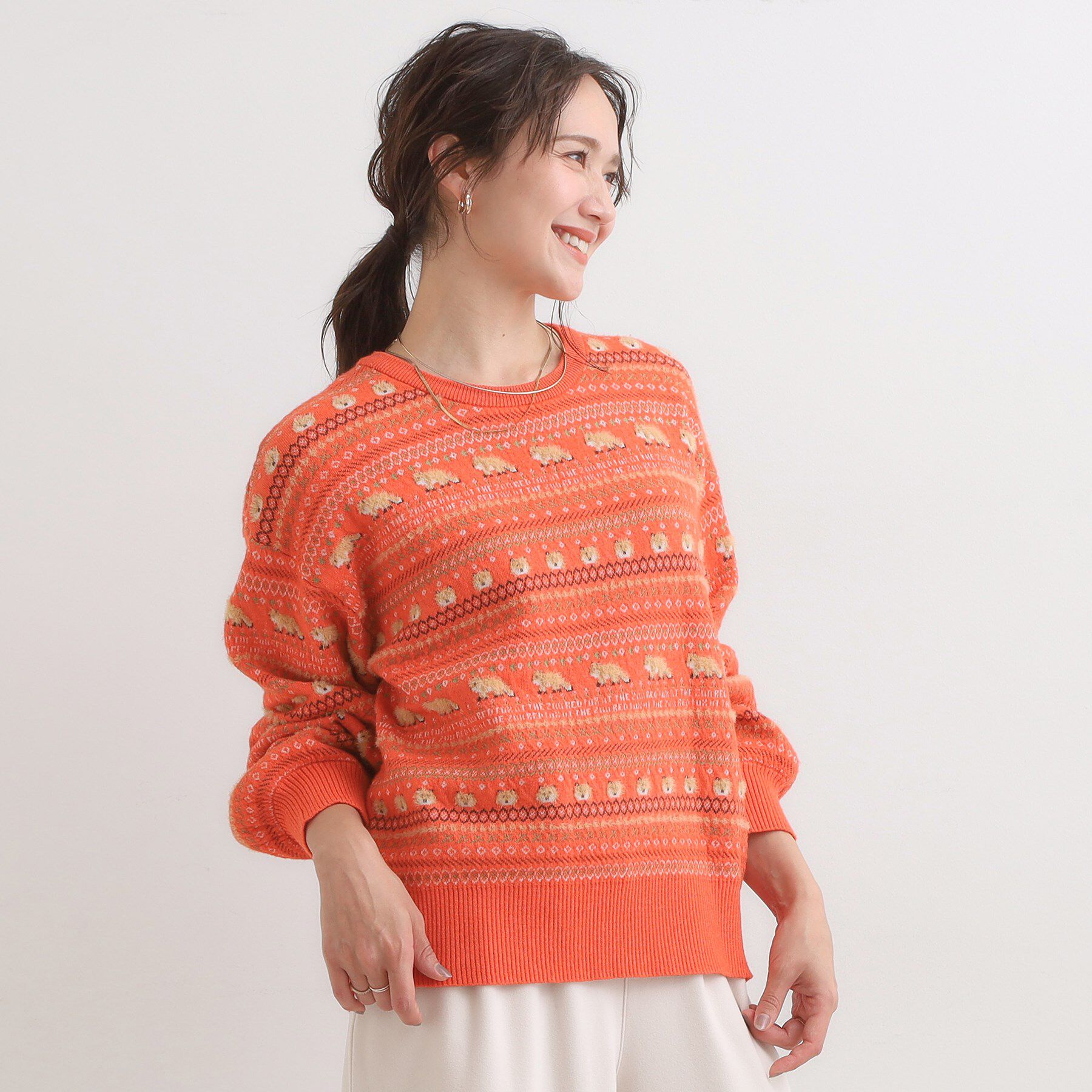 SHOO･LA･RUE「【旭山動物園応援商品】ノルディック柄 モールニット」|ニット・セーター|