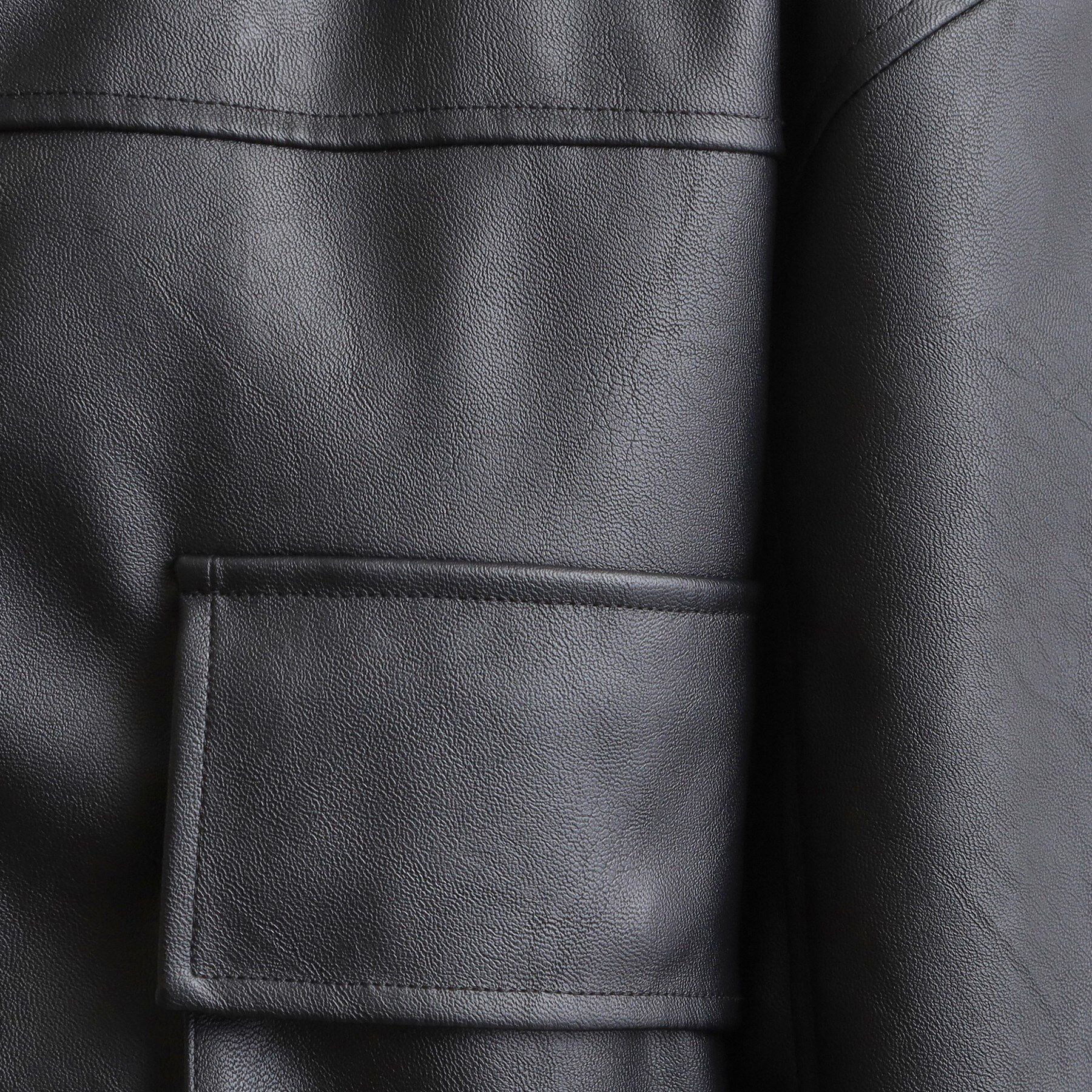 SHOO･LA･RUE「レザー調リブブルゾン」|ブルゾン・スタジャン|