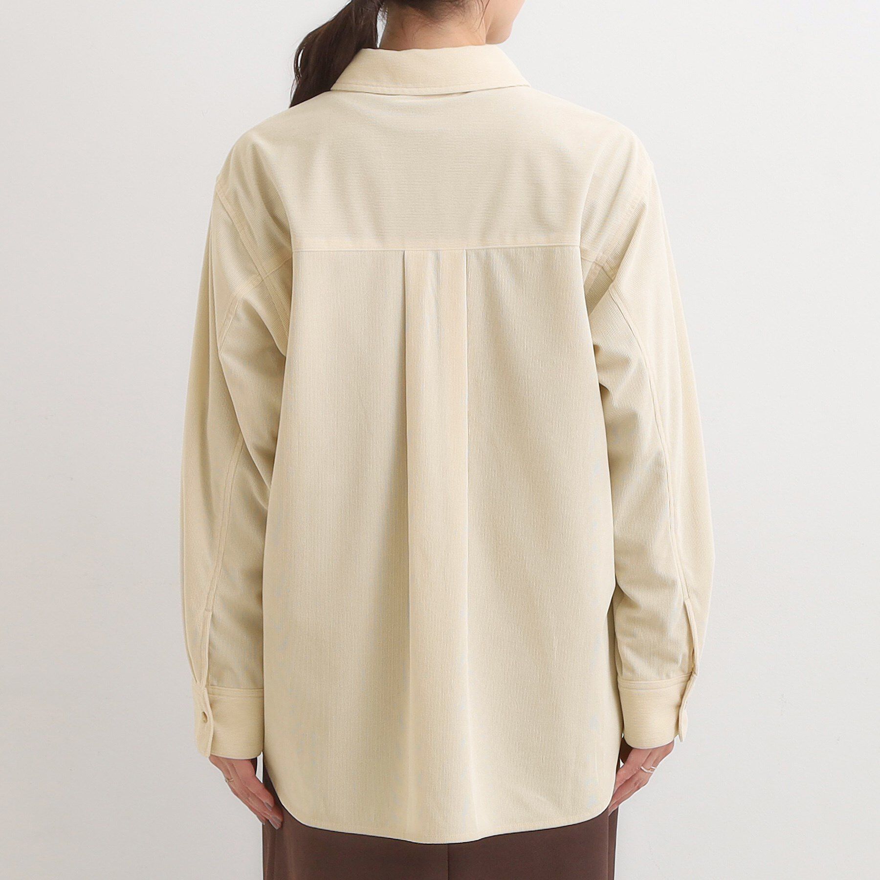 SHOO･LA･RUE「【旭山動物園応援商品】ワンポイント刺繍 コーデュロイシャツ」|シャツ・ブラウス|