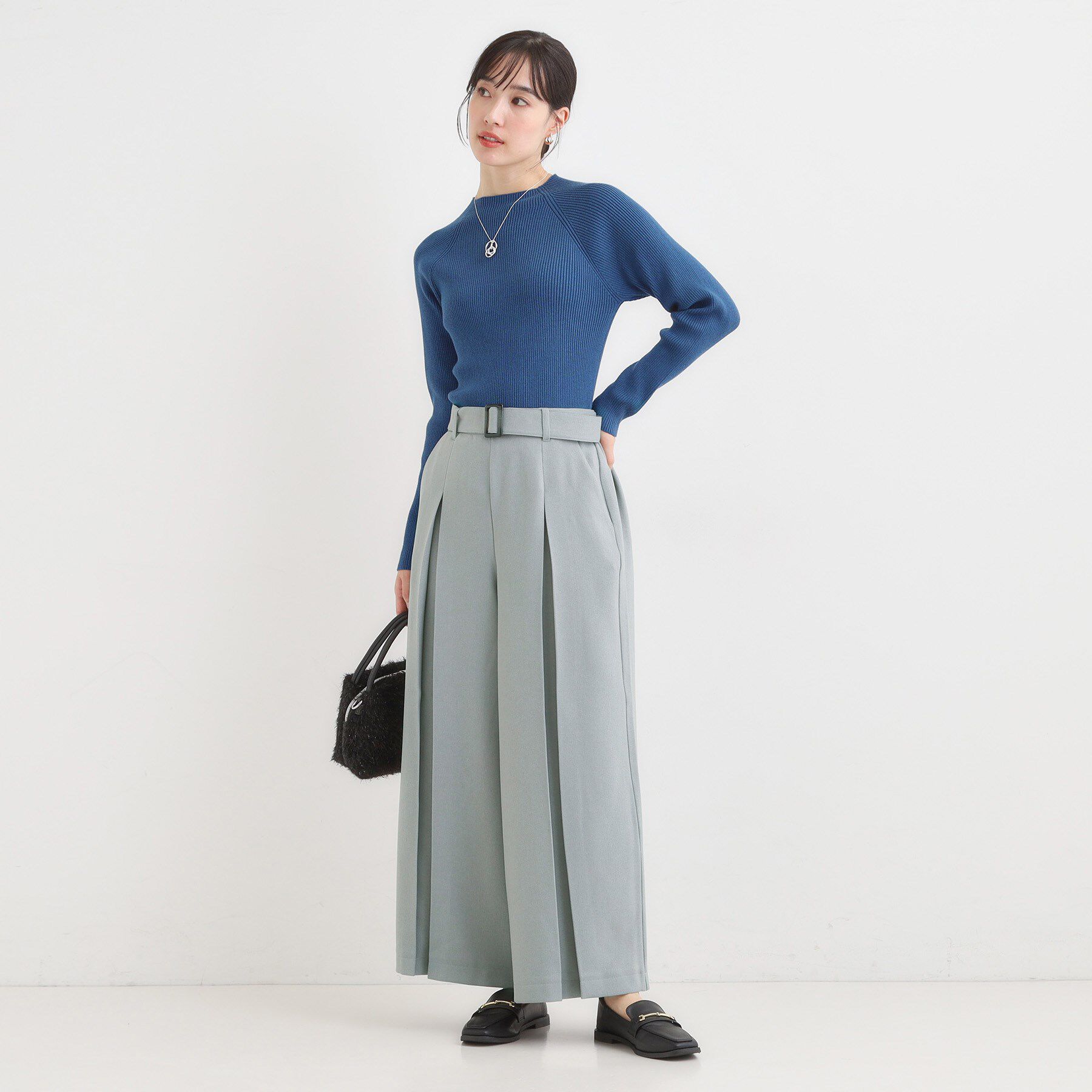 SHOO･LA･RUE「【着丈選べる/S-LL】大人のきれいめスタイルに ベルト付きワイドパンツ」|その他|