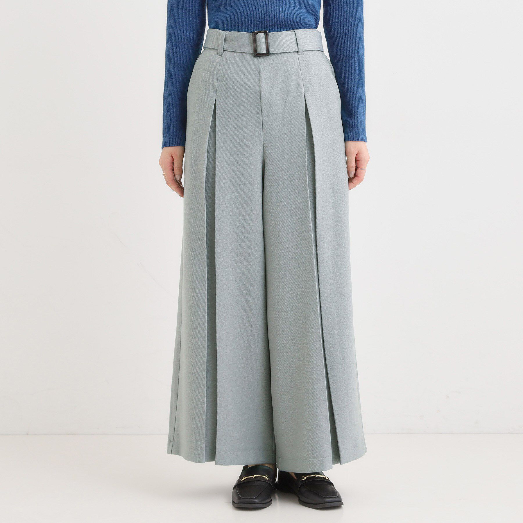 SHOO･LA･RUE「【着丈選べる/S-LL】大人のきれいめスタイルに ベルト付きワイドパンツ」|その他|