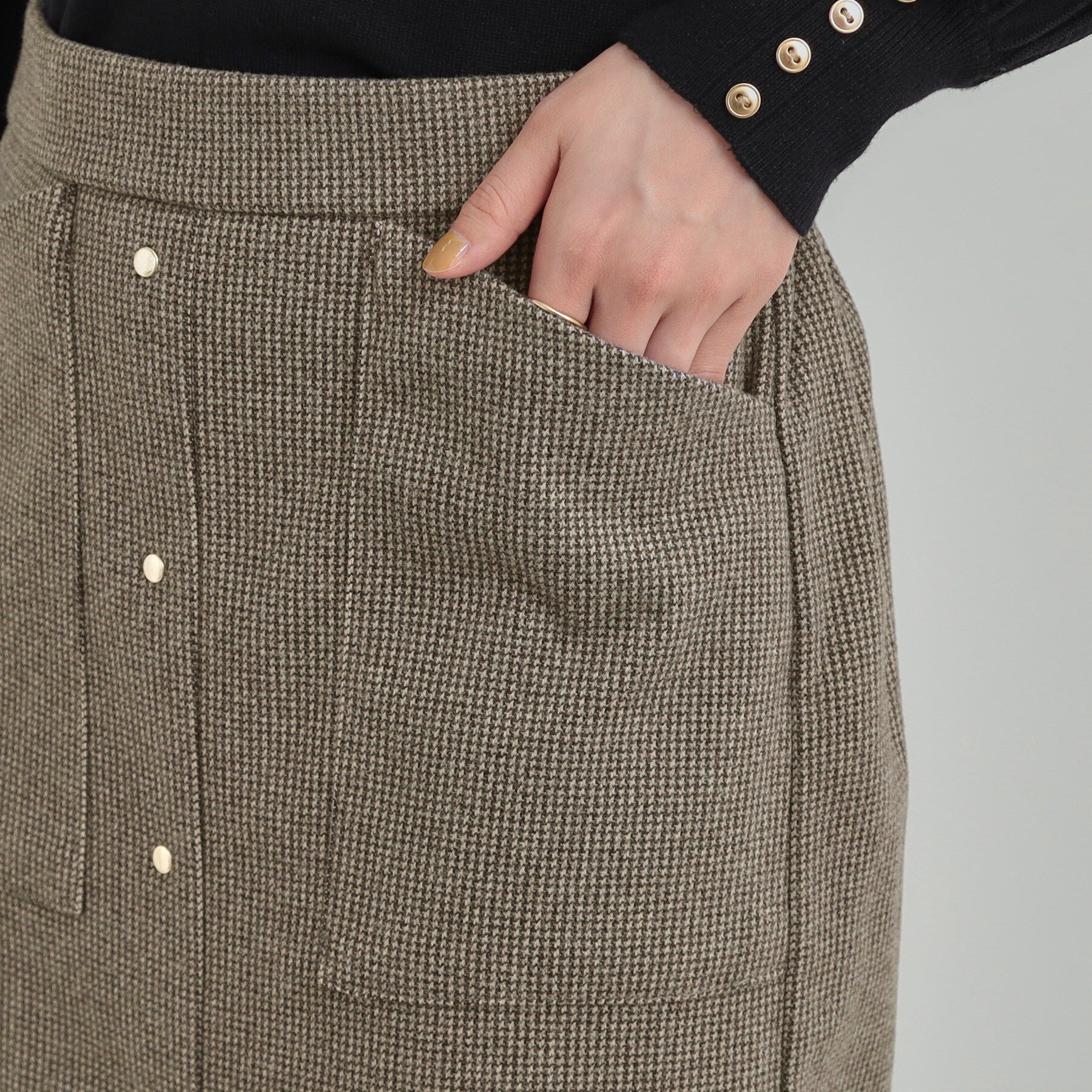 SHOO･LA･RUE「【S-LL/あったか】すらりときれい見え ベイカー風ナロースカート」|スカート|