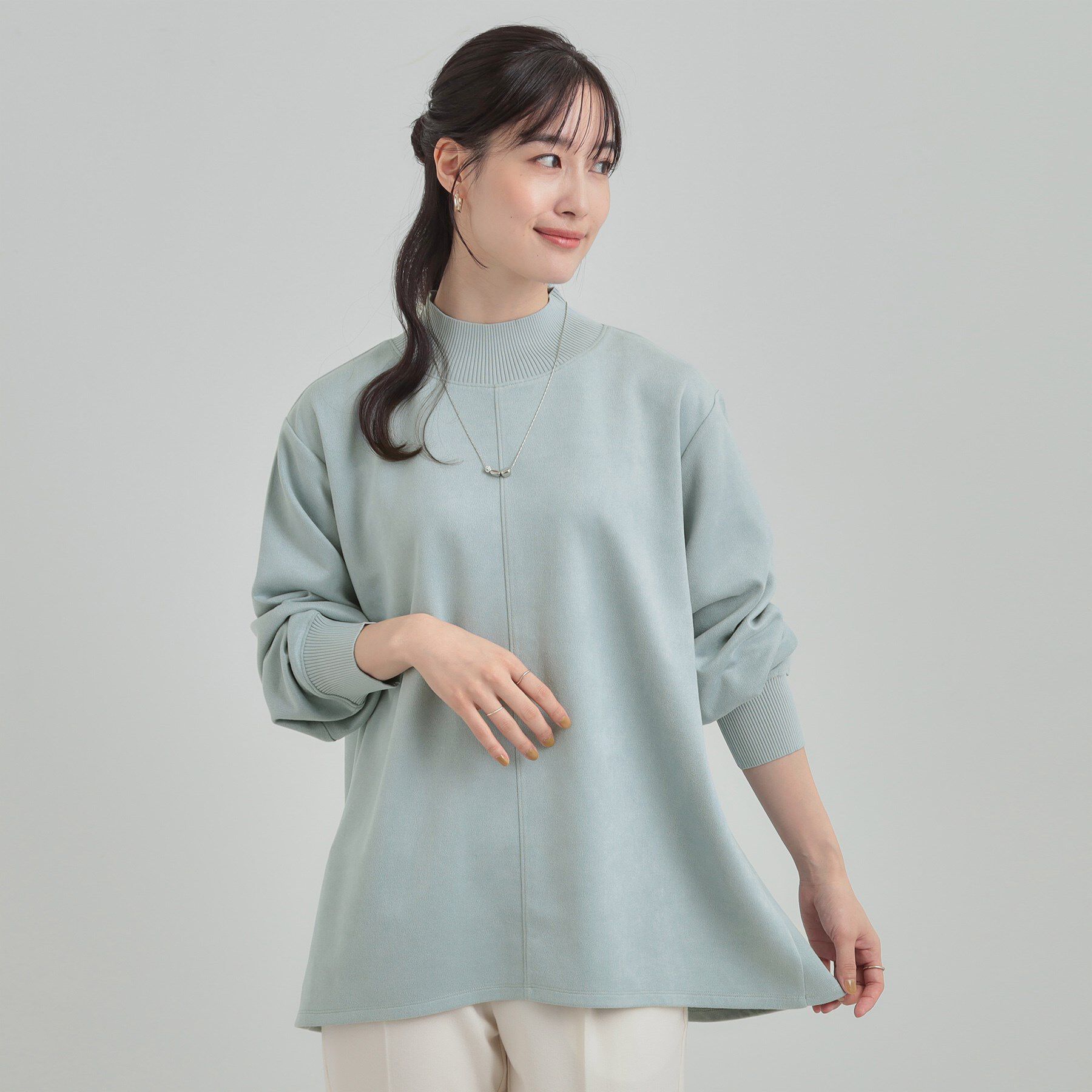 SHOO･LA･RUE「【S-LL】滑らかタッチが癖になる Aラインスエード調トップス」|Tシャツ・カットソー|