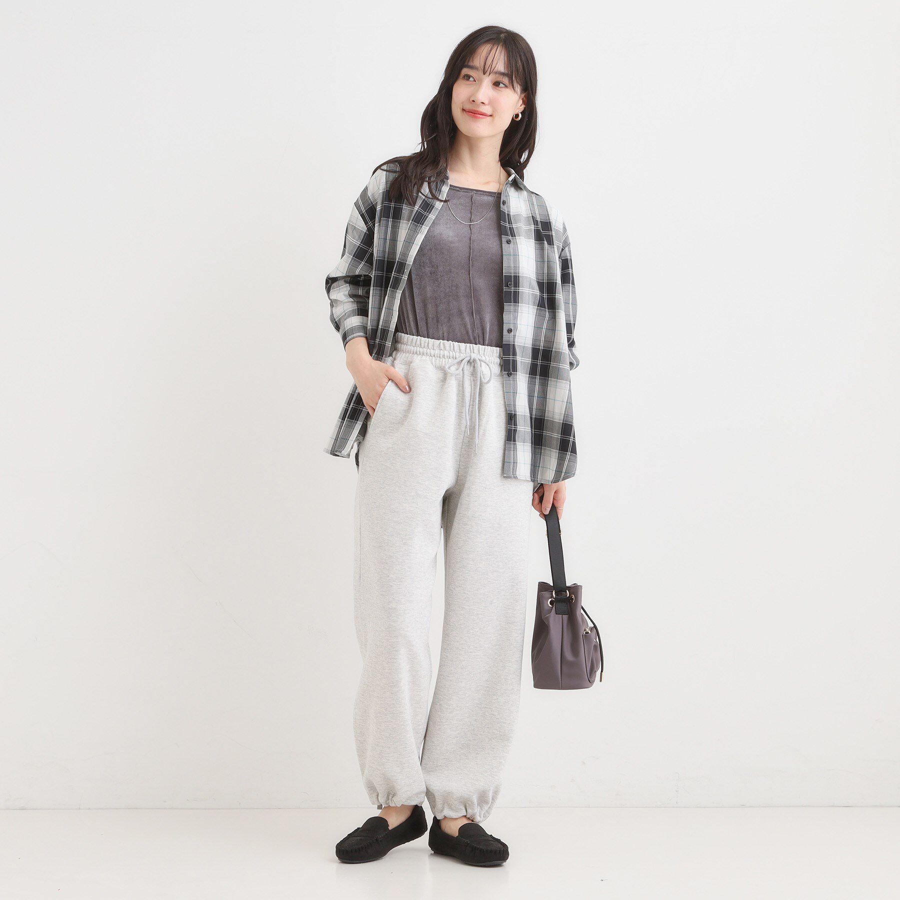 SHOO･LA･RUE「【洗濯機可/S-LL】春まで着られる ダブルフェイス スウェットパンツ」|その他|