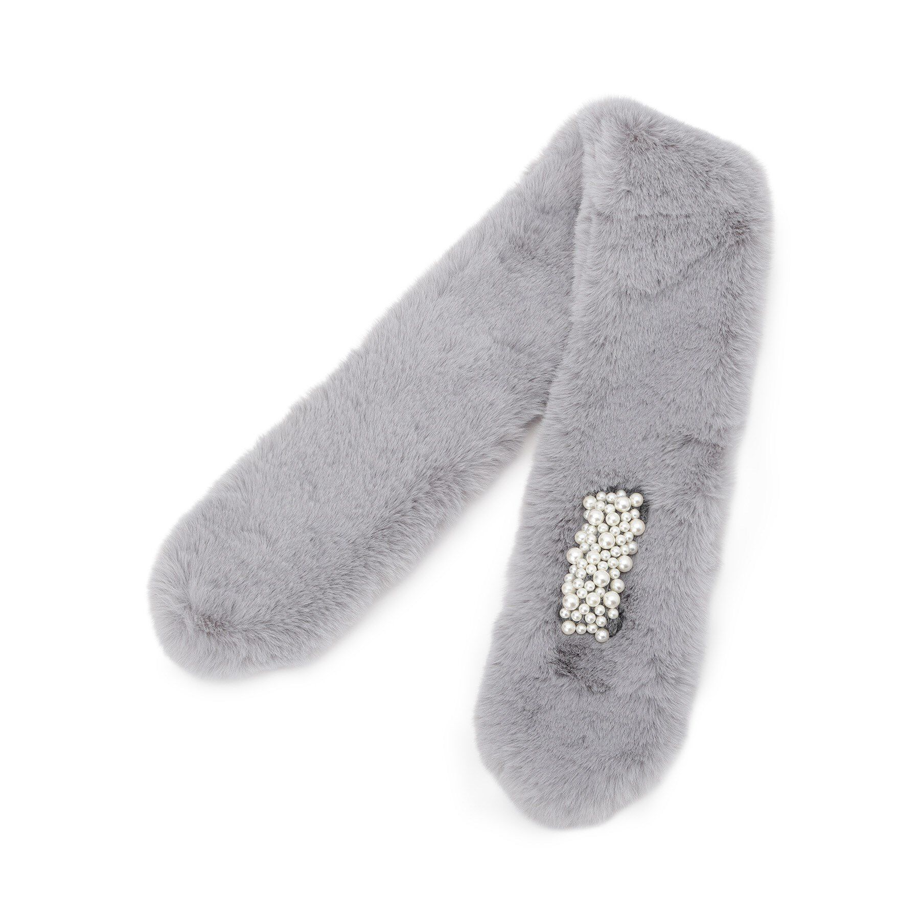 SHOO･LA･RUE「フェイクパール付きフェイクファーティペット」|ストール|