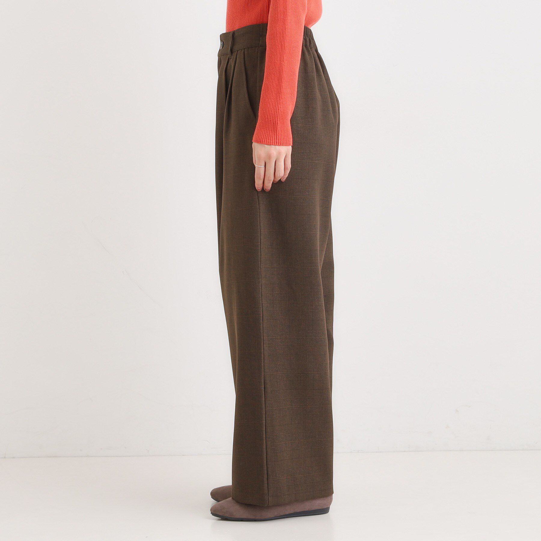 SHOO･LA･RUE「【セットアップ可】チェック柄タックワイドパンツ」|その他|