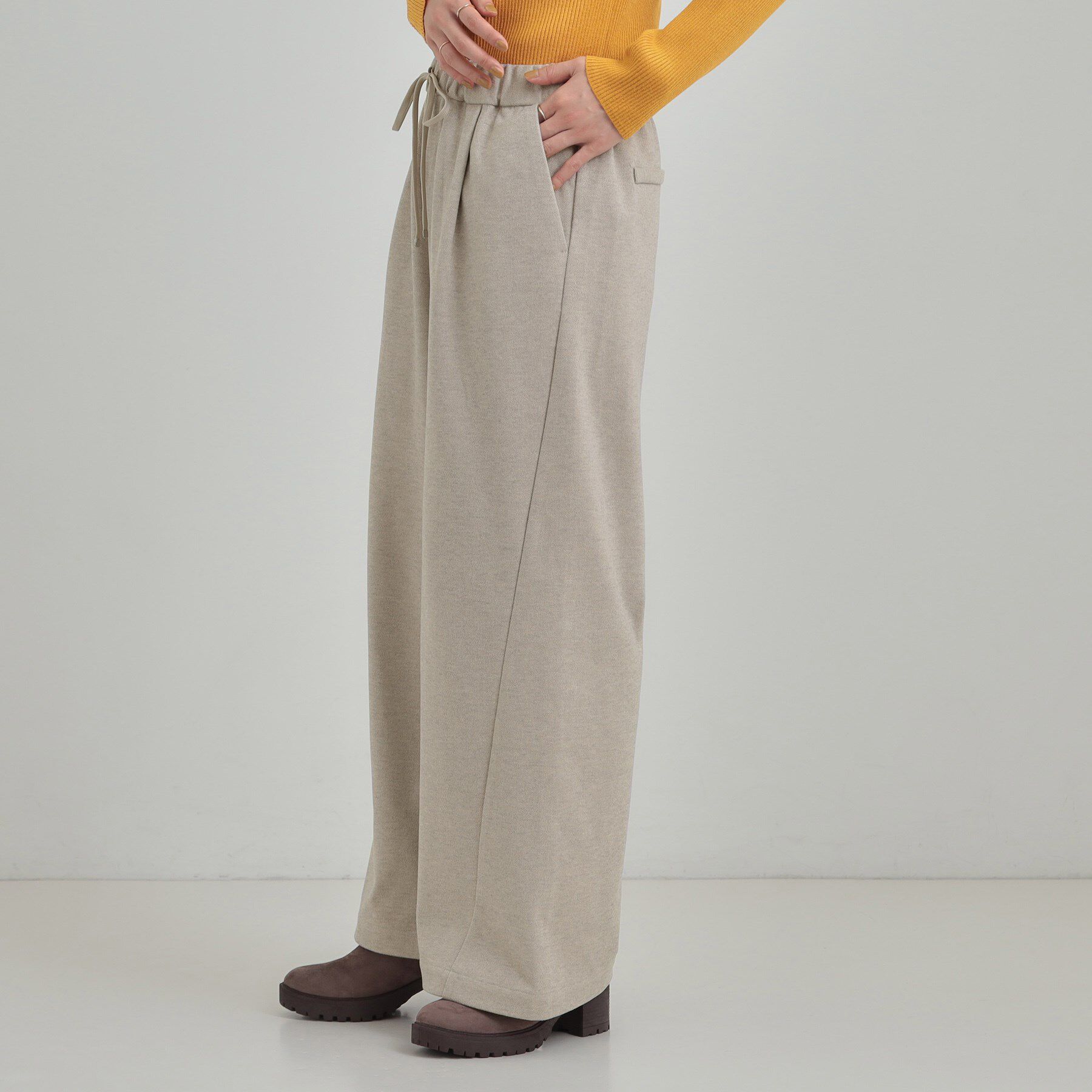 SHOO･LA･RUE「【あったか/S-LL】ゆるっとリラクシーに イージーワイドパンツ」|その他|