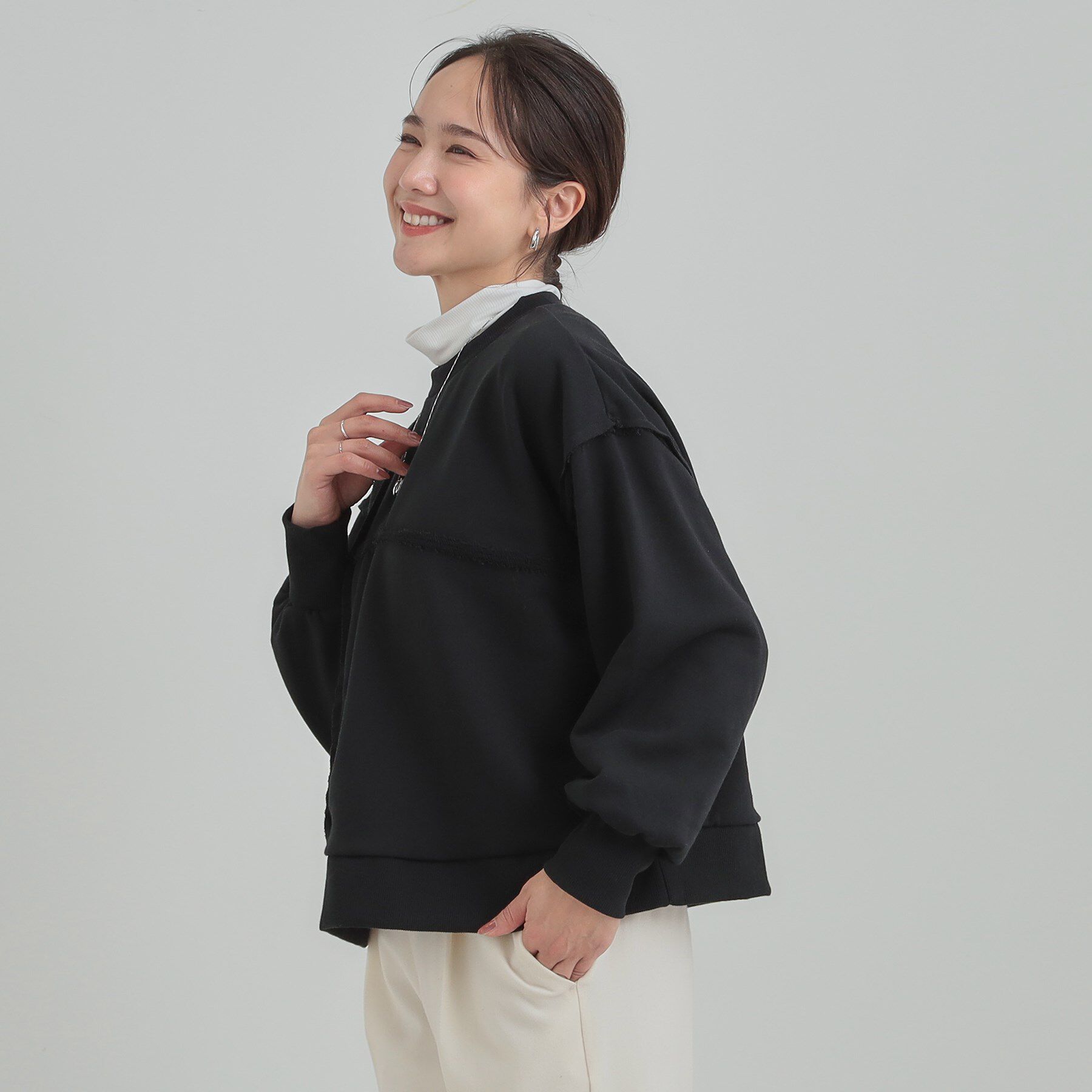 SHOO･LA･RUE「楽しながら おしゃれに リメイク風スウェット」|パーカー|