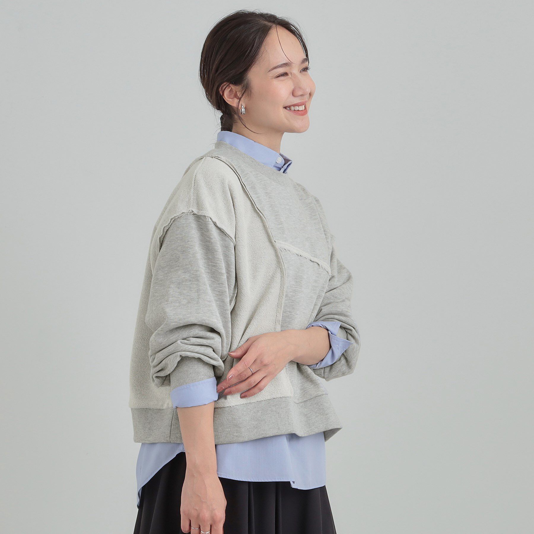 SHOO･LA･RUE「楽しながら おしゃれに リメイク風スウェット」|パーカー|