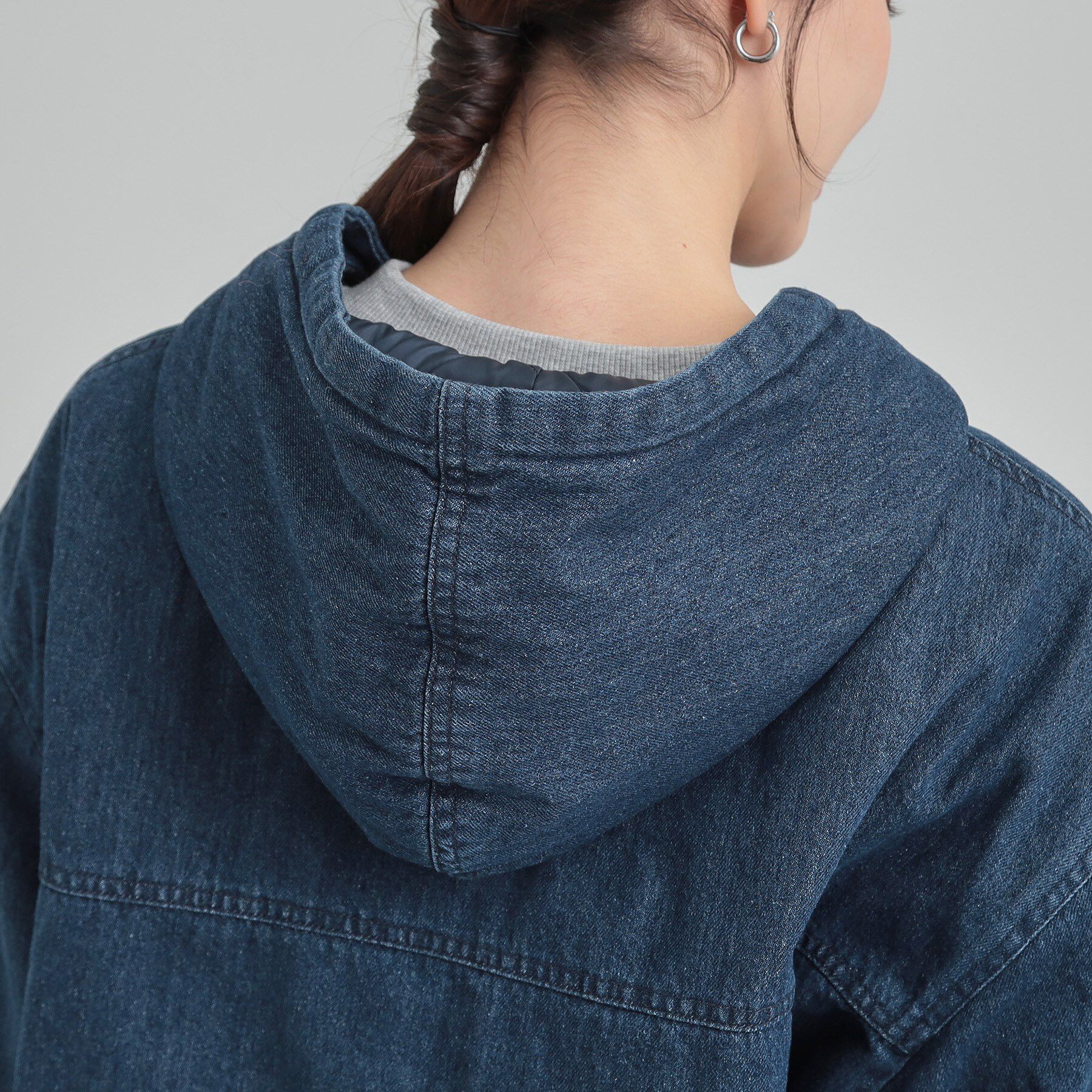 SHOO･LA･RUE「デニム中綿フーディーブルゾン」|ブルゾン・スタジャン|