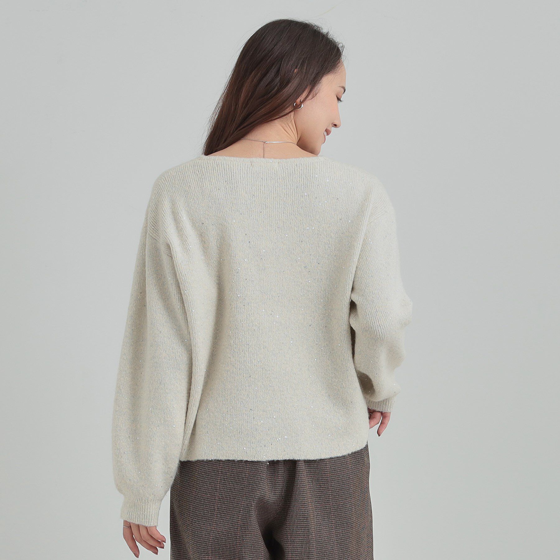 SHOO･LA･RUE「【S-LL】きらっと華やぐ　大人のスパンコールニット」|ニット・セーター|