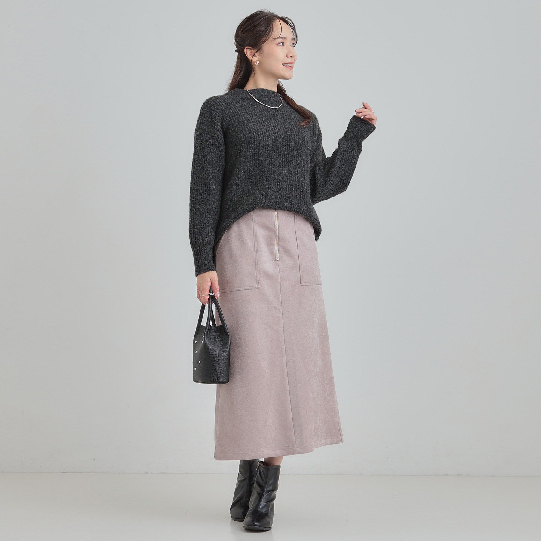 SHOO･LA･RUE「【S-LL/洗濯機可】ふわふわが魅力 ハイネックニットプルオーバー」|ニット・セーター|