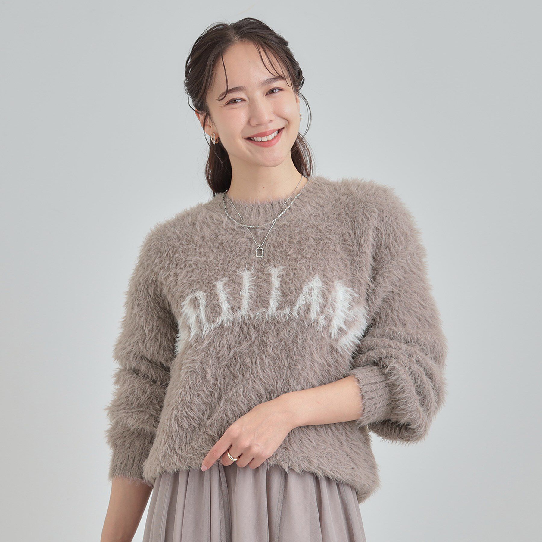 SHOO･LA･RUE「ふんわり柔らか ロゴフェザーニット」|ニット・セーター|