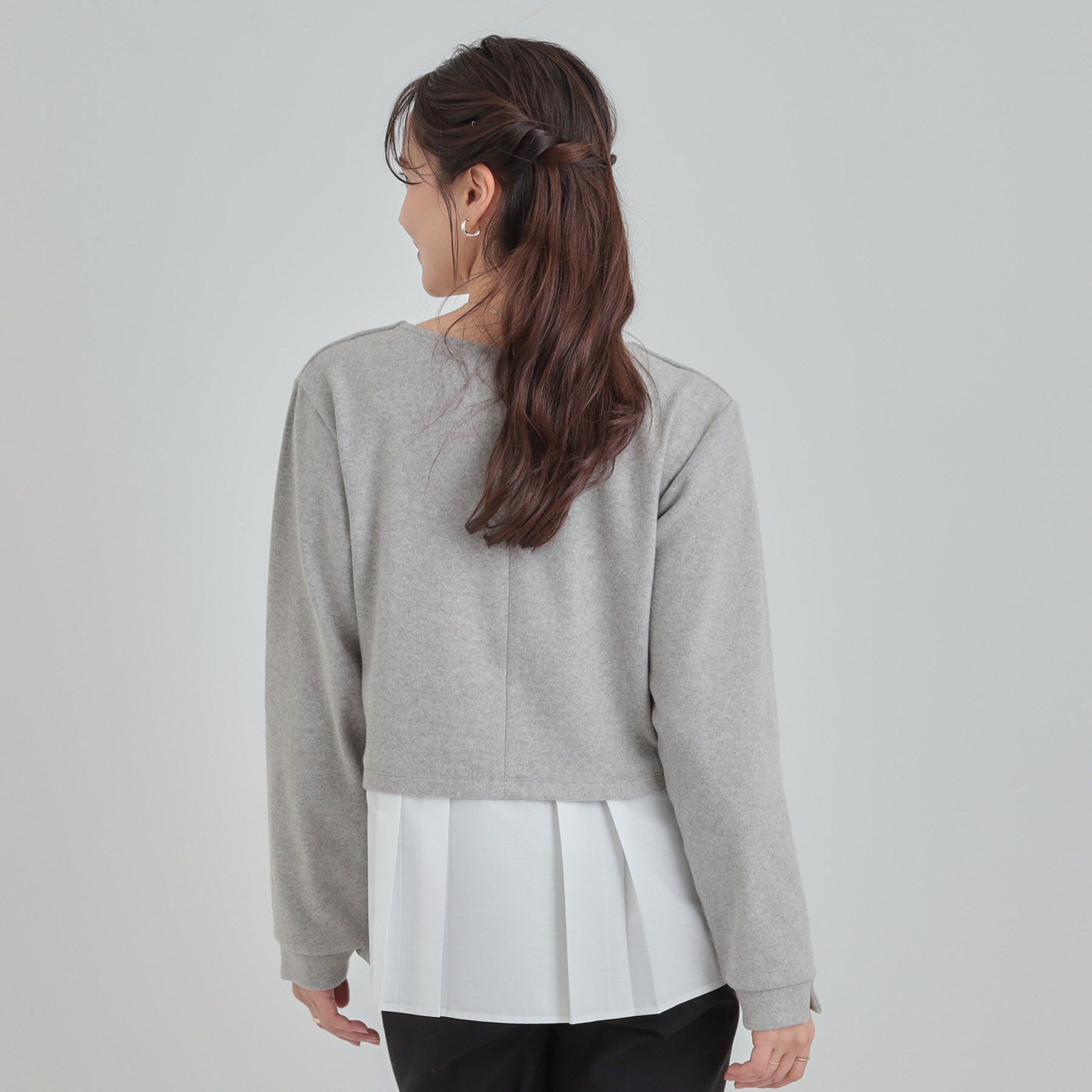 SHOO･LA･RUE「【S-LL】レイヤード風 シャツドッキングトップス」|Tシャツ・カットソー|