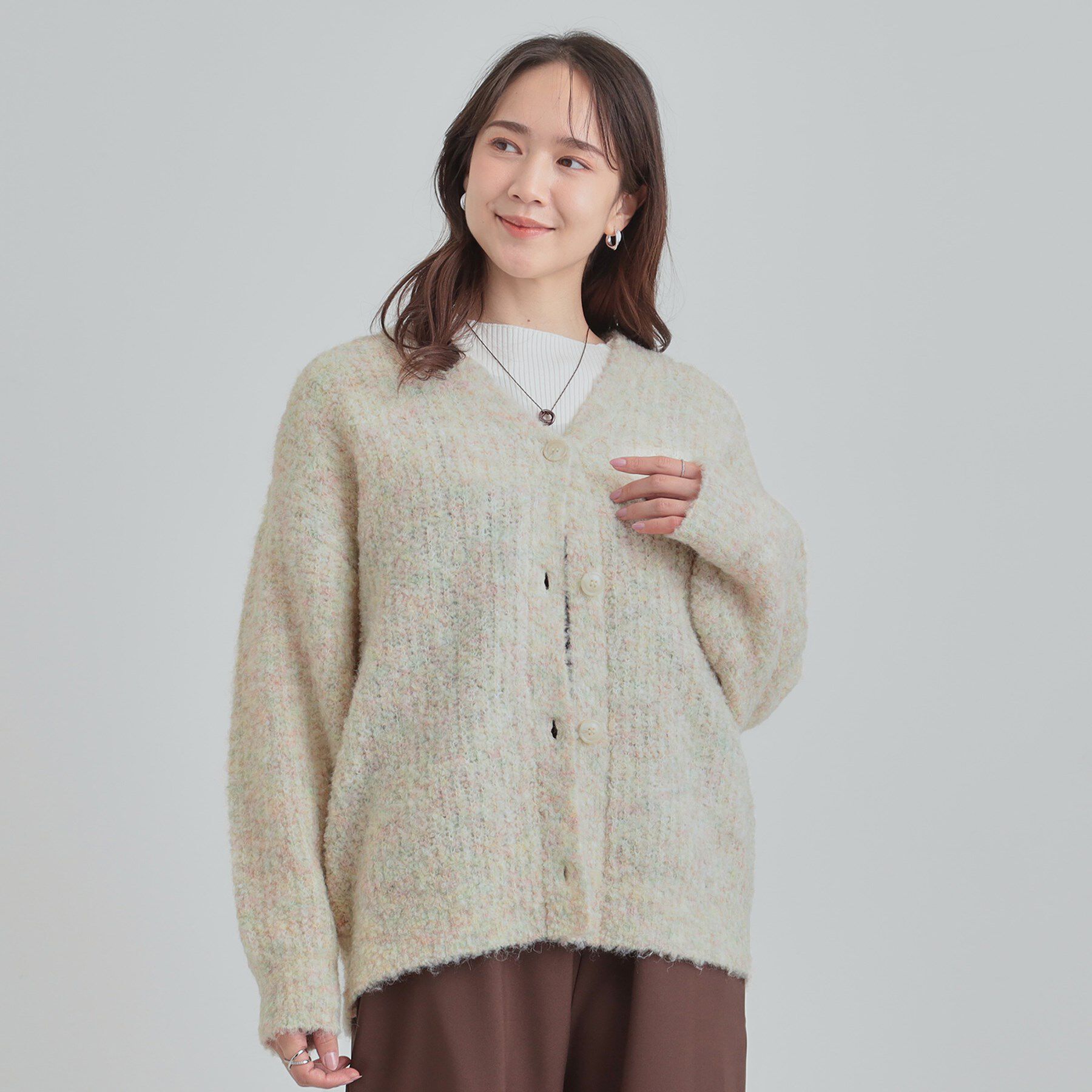 SHOO･LA･RUE「ブークレカラーVネックカーディガン」|カーディガン|