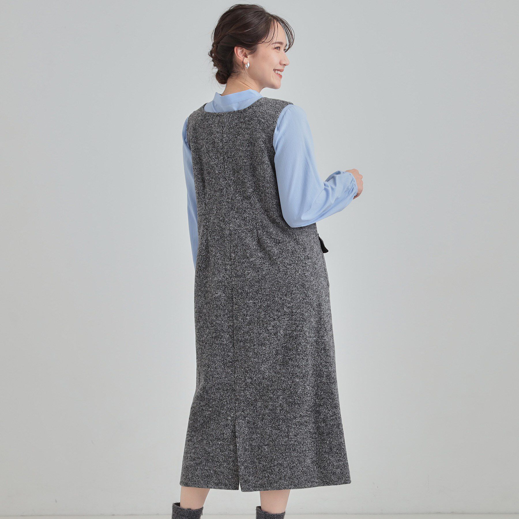 SHOO･LA･RUE「【S-LL】甘すぎない大人のツイード調ジャンスカ」|ワンピース|