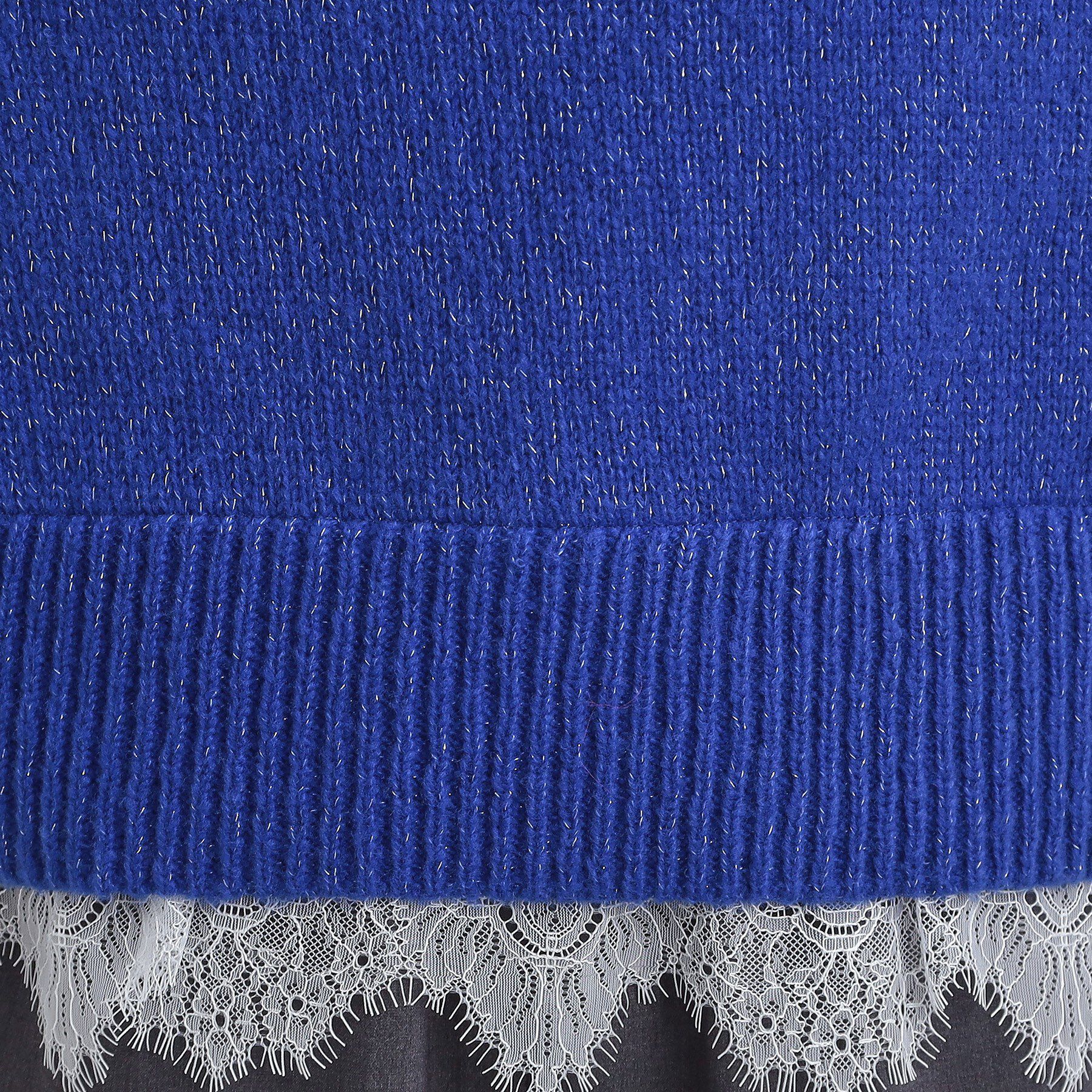 SHOO･LA･RUE「【S-LL】インせず着られる 裾レースラメニット」|ニット・セーター|