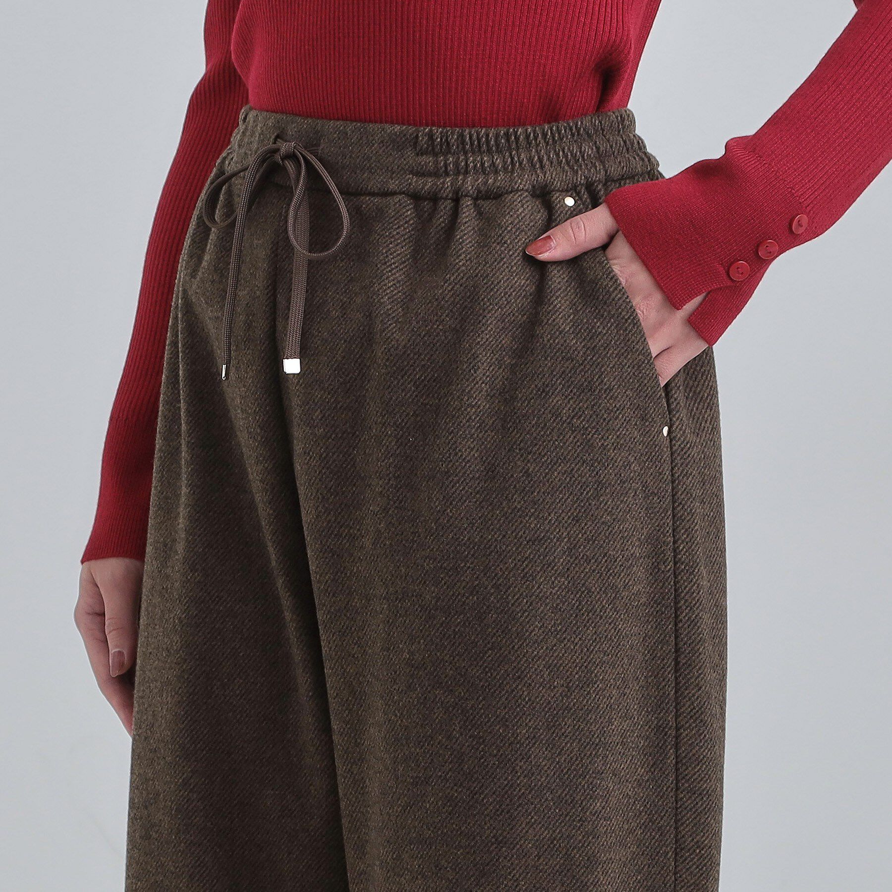 SHOO･LA･RUE「【洗濯機可/S-LL/あったか】ラフ過ぎない 大人のイージーワイドパンツ」|その他|