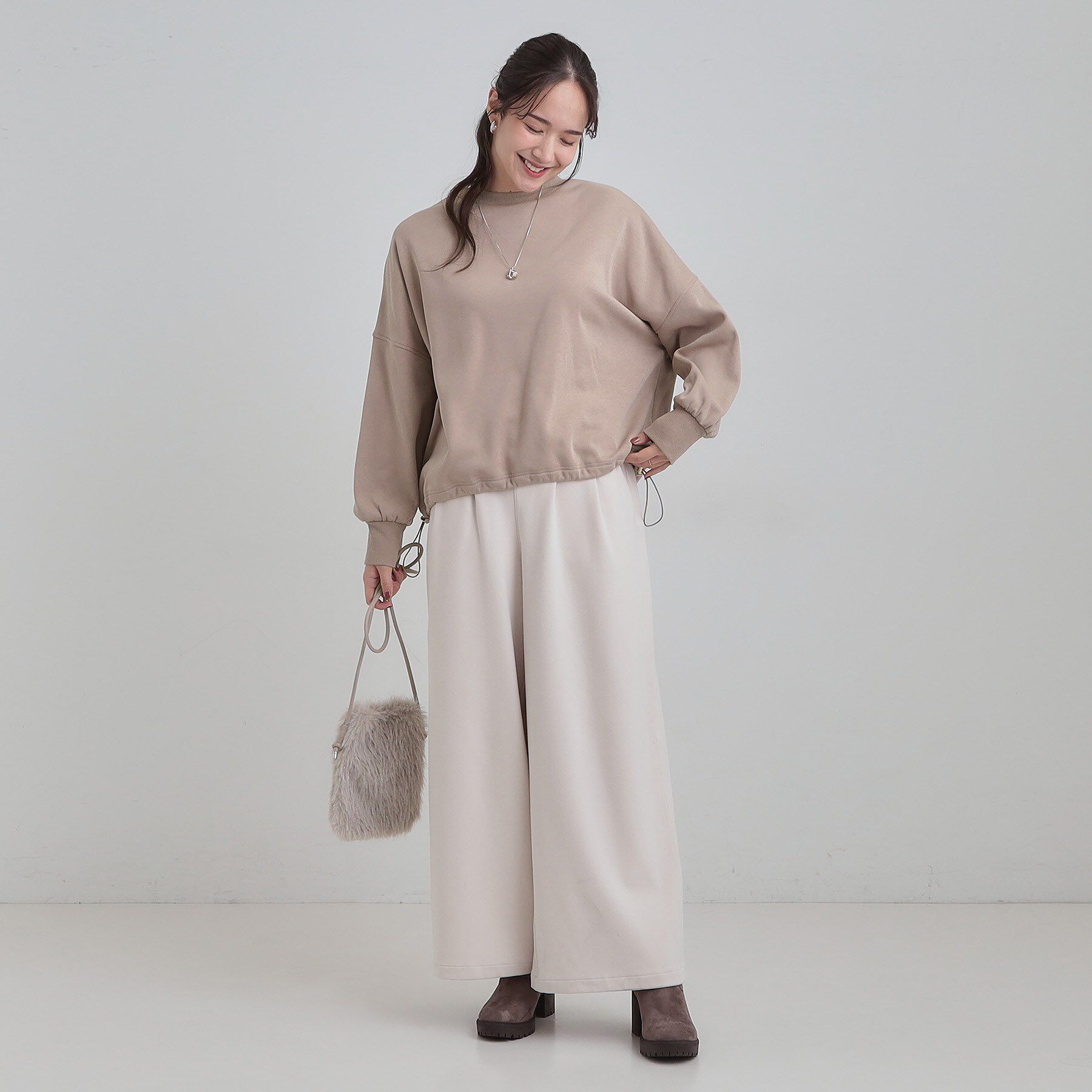 SHOO･LA･RUE「ドロスト裏シャギースウェット」|パーカー|