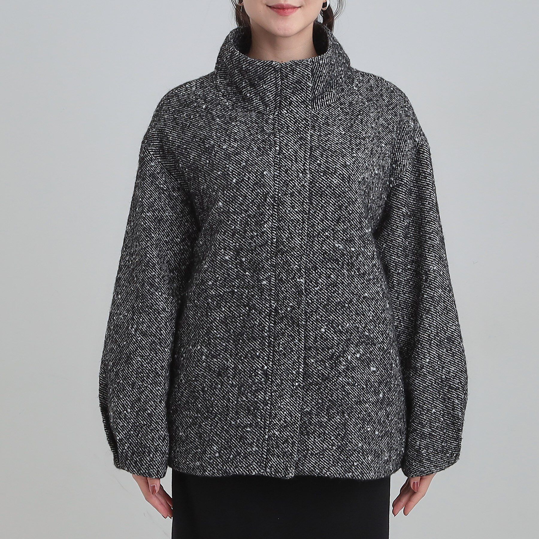 SHOO･LA･RUE「スタンドツイードブルゾン」|ブルゾン・スタジャン|