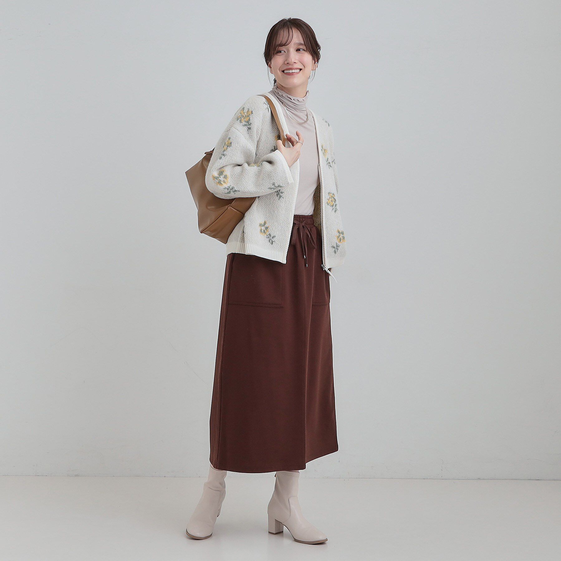 SHOO･LA･RUE「【洗濯機可】選べる3柄 VネックZIPカーディガン」|カーディガン|