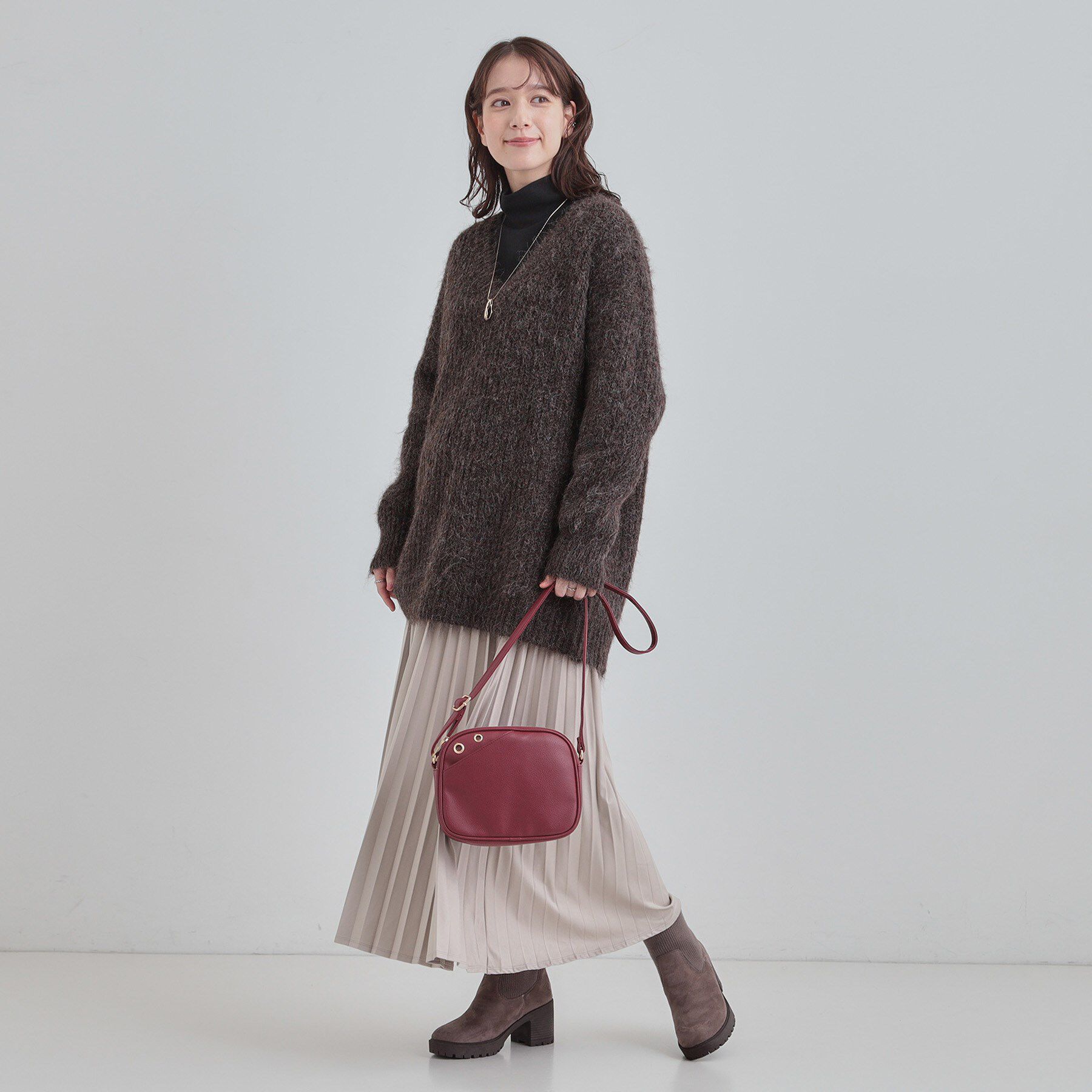 SHOO･LA･RUE「ふわふわタッチ Vネックニットチュニック」|チュニック|