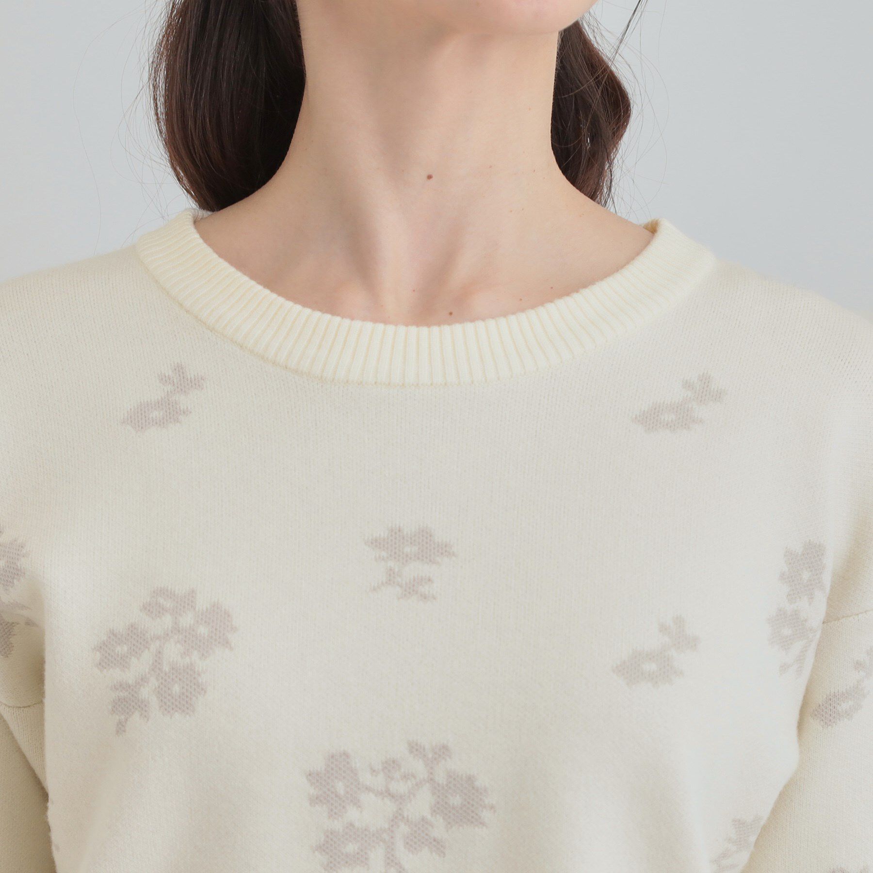 SHOO･LA･RUE「【S-LL】大人上品な レトロフラワーニット」|ニット・セーター|