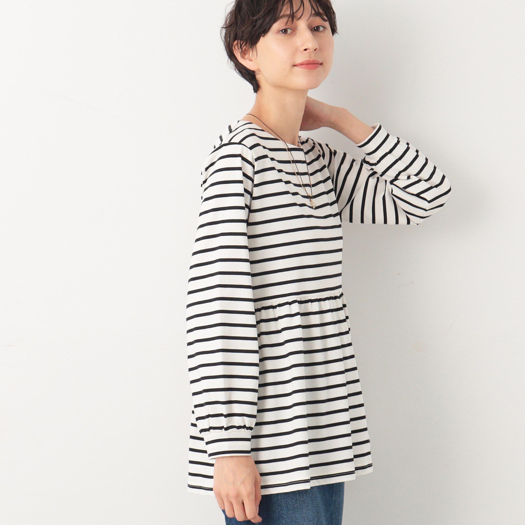 Dessin「【洗える】ペプラム切替カットソー」|チュニック|