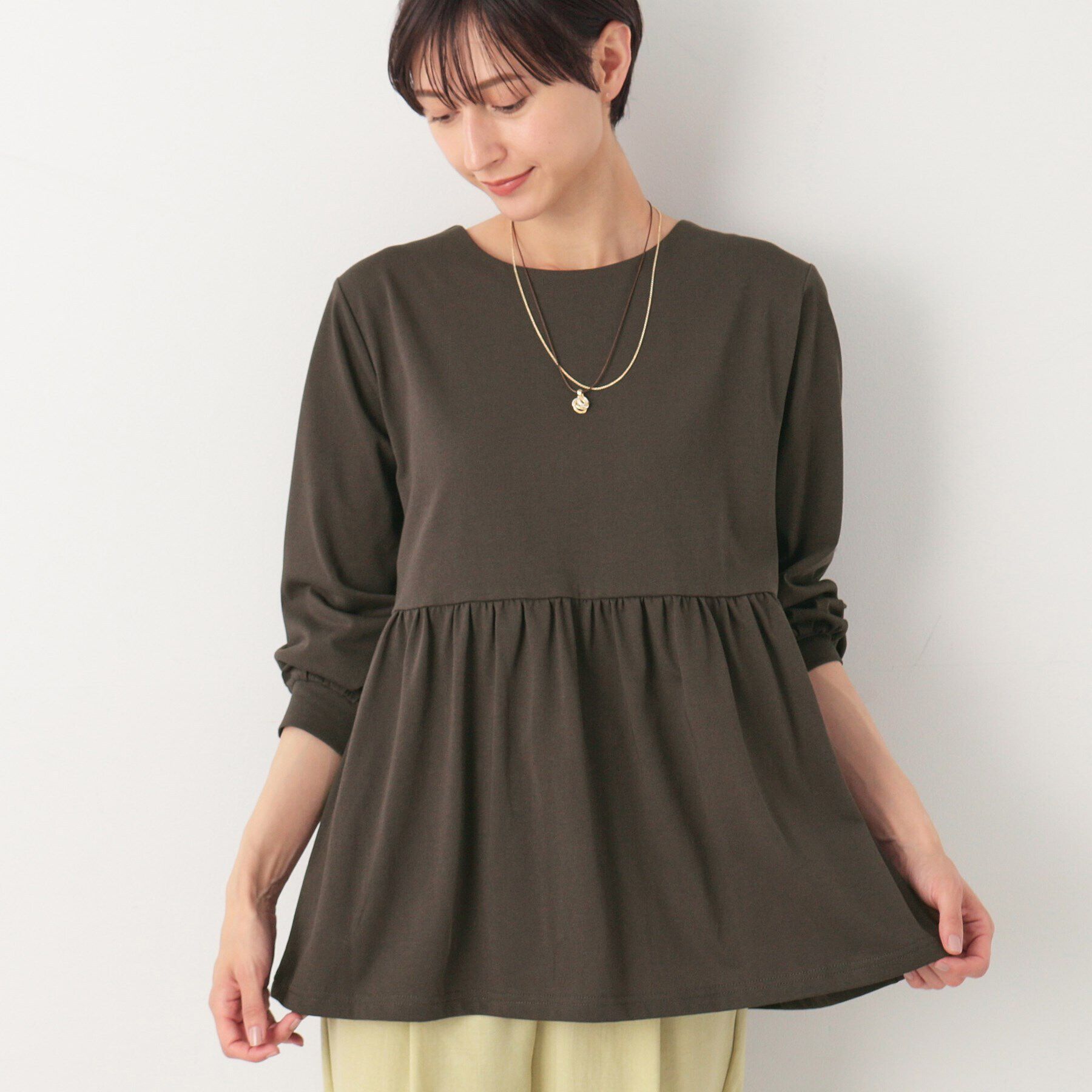 Dessin「【洗える】ペプラム切替カットソー」|チュニック|