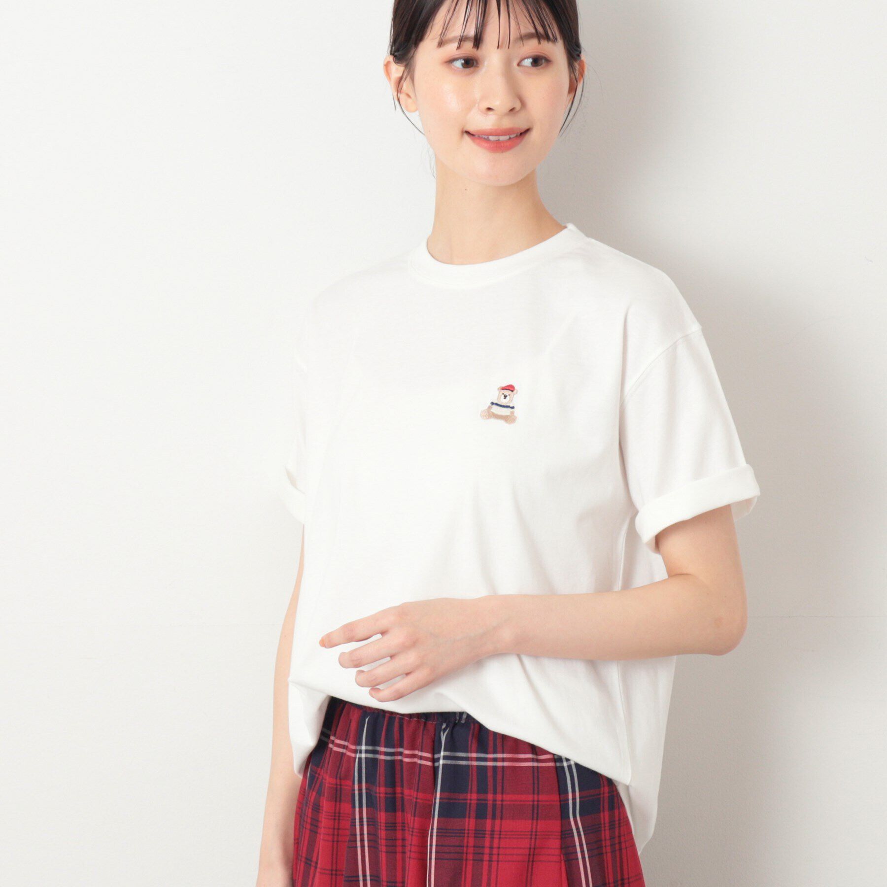 Dessin「【ユニセックス・洗える】ベアワンポイントTシャツ」|Tシャツ・カットソー|